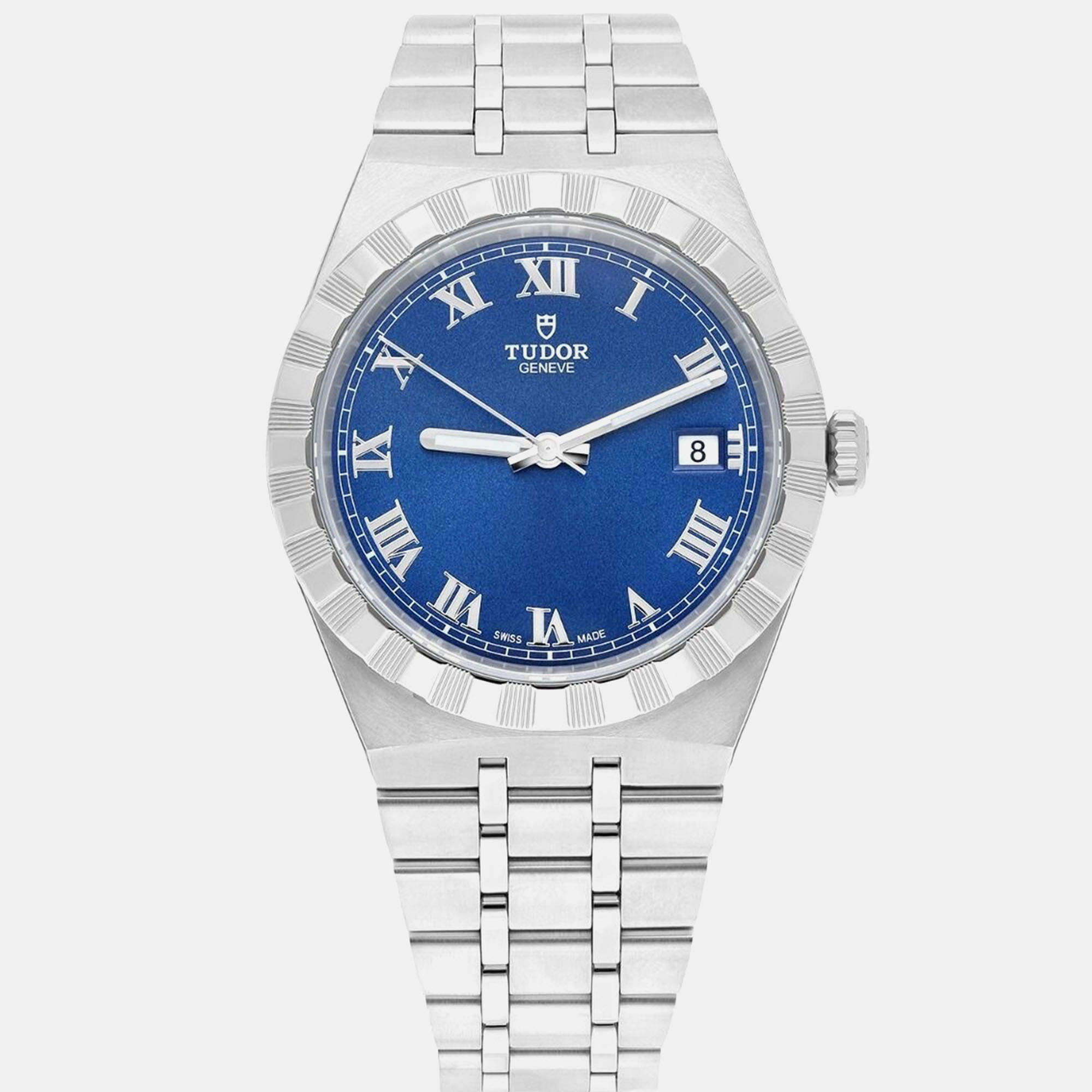 Pre Owned Tudor Royal M28500-0005 Automatic Blue Stainless Steel Men's Wristwatch 38 mm