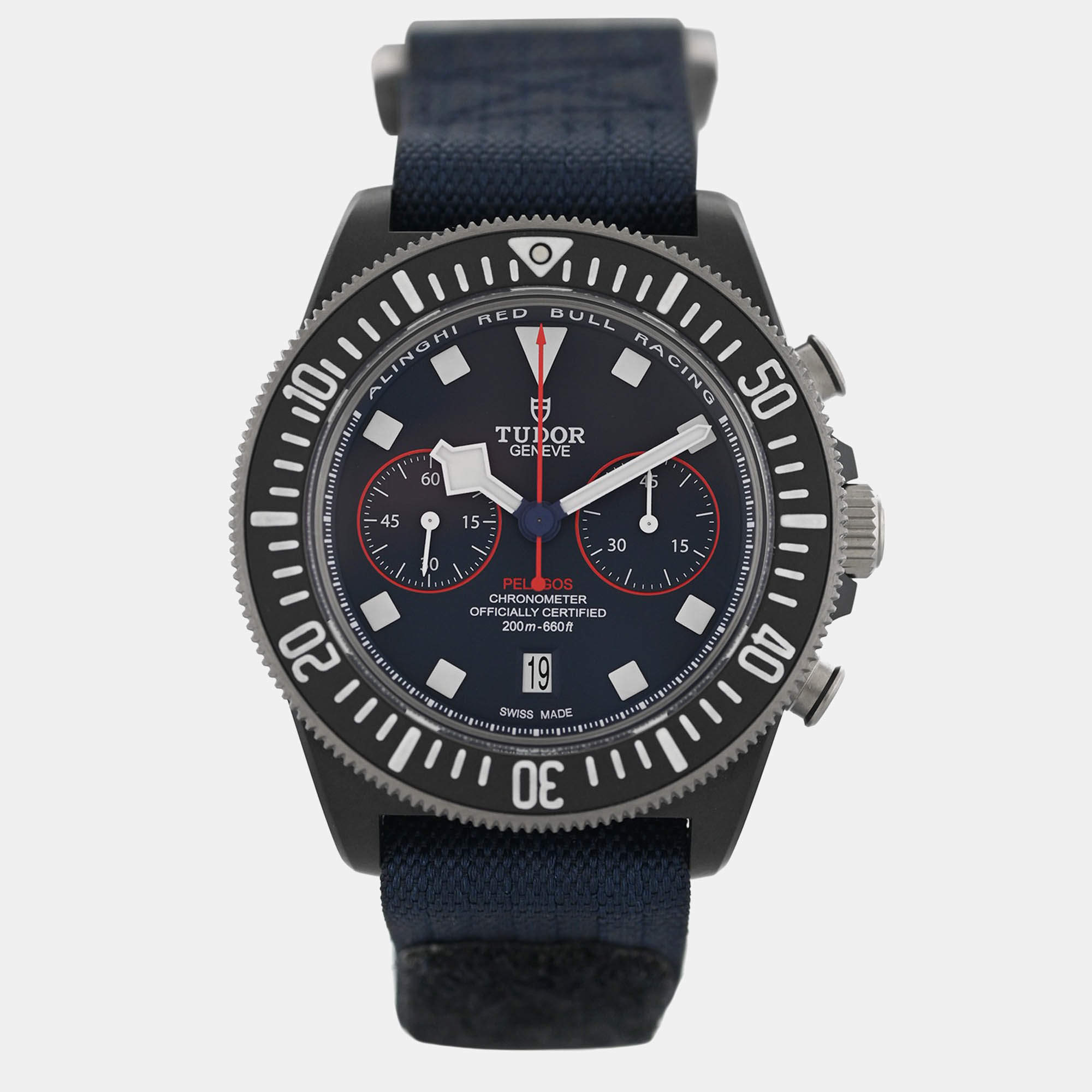 Pre Owned Tudor Pelagos 25807K Automatic Navy Blue Carbon Fiber Titanium Men’s Wristwatch 43 mm
