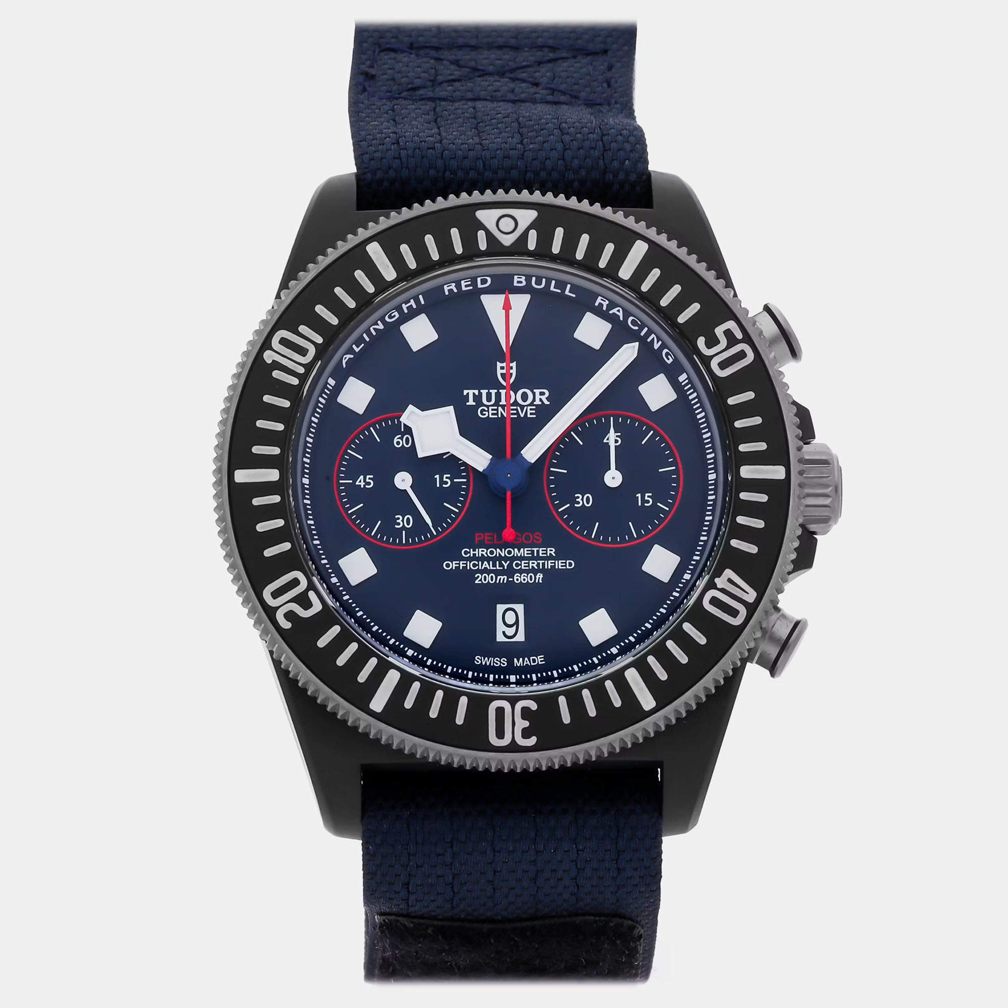 Pre Owned Pre-Owned Tudor Pelagos FXD Chronograph 25807KN Blue Automatic Composite Men's Wristwatch 43 MM