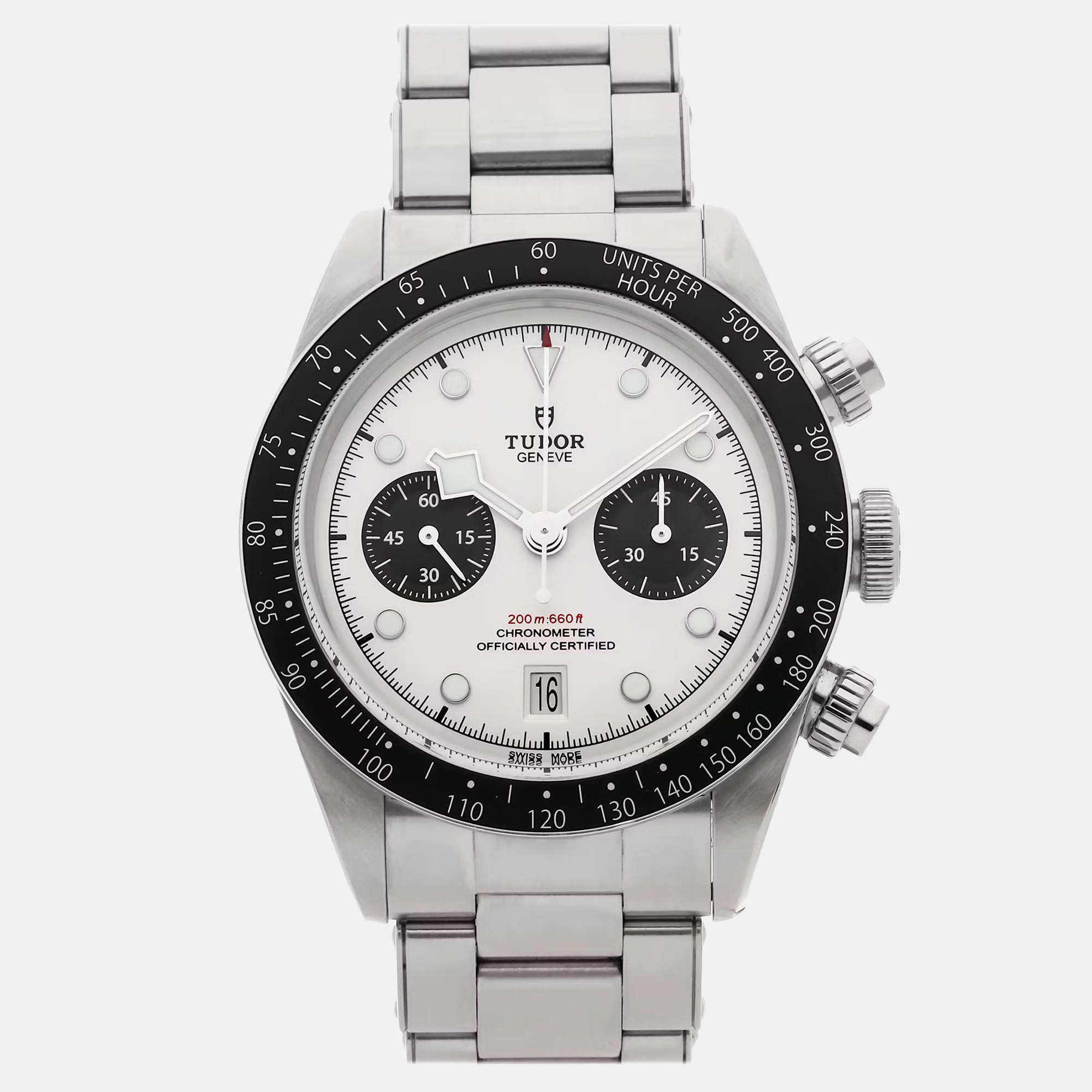 Pre Owned Pre-Owned Tudor Black Bay Chronograph 79360N White Automatic Stainless Steel Men's Wristwatch 41 MM