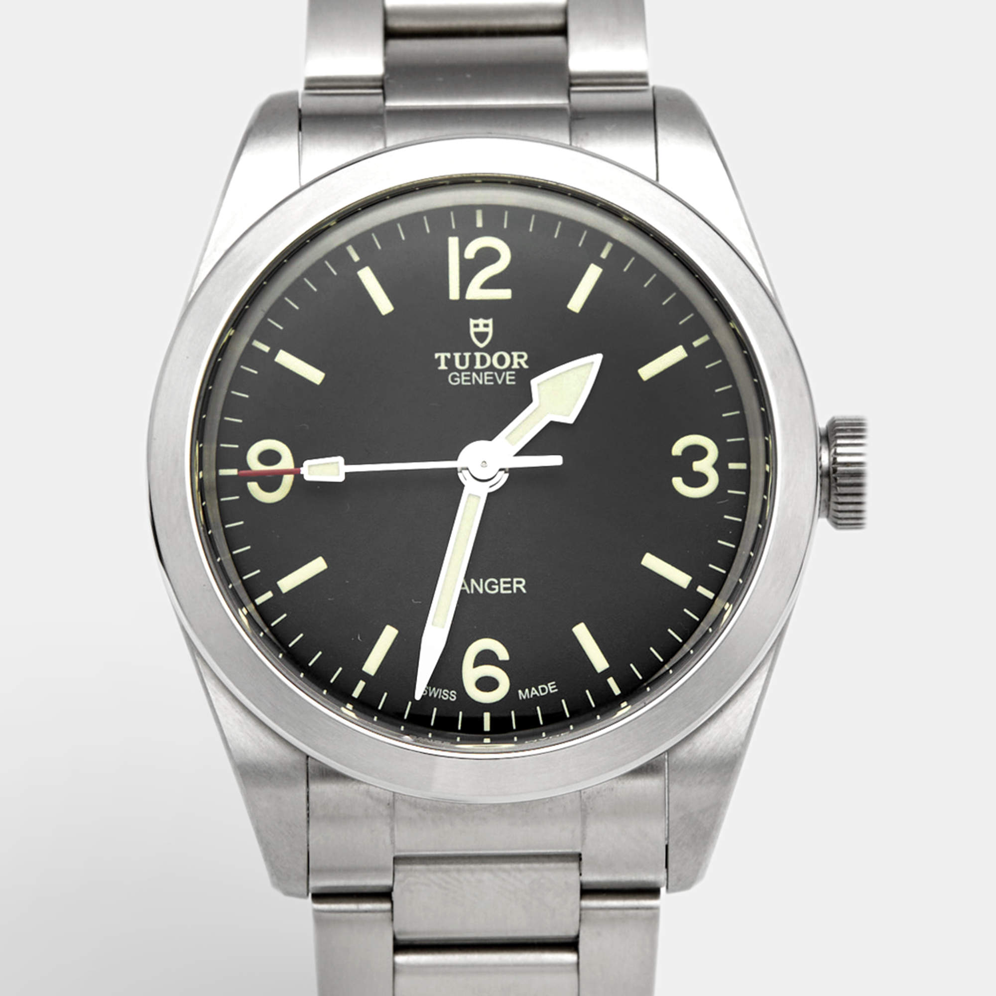 Pre Owned Tudor Ranger M79950-0001 Black Dial Stainless Steel Men's Wristwatch 36 mm