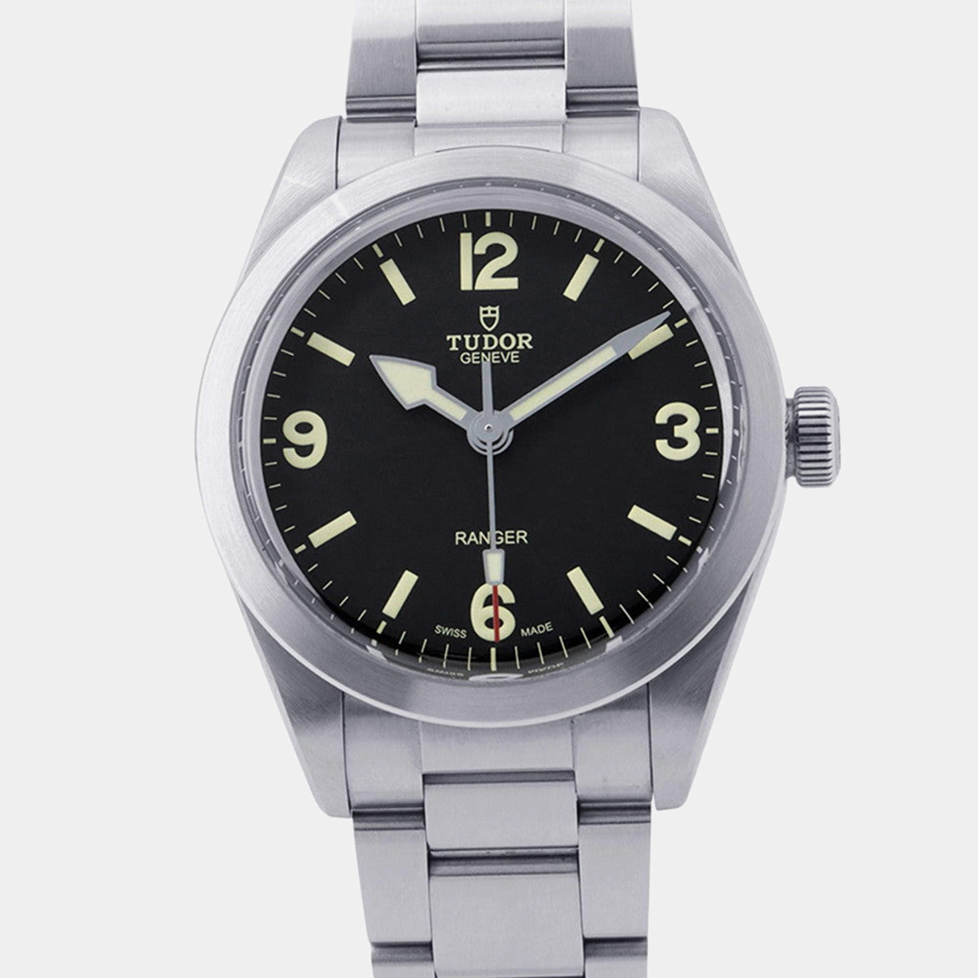 Pre Owned Tudor Ranger M79950-0001 Black Stainless Steel Automatic Men's Wristwatch 39mm