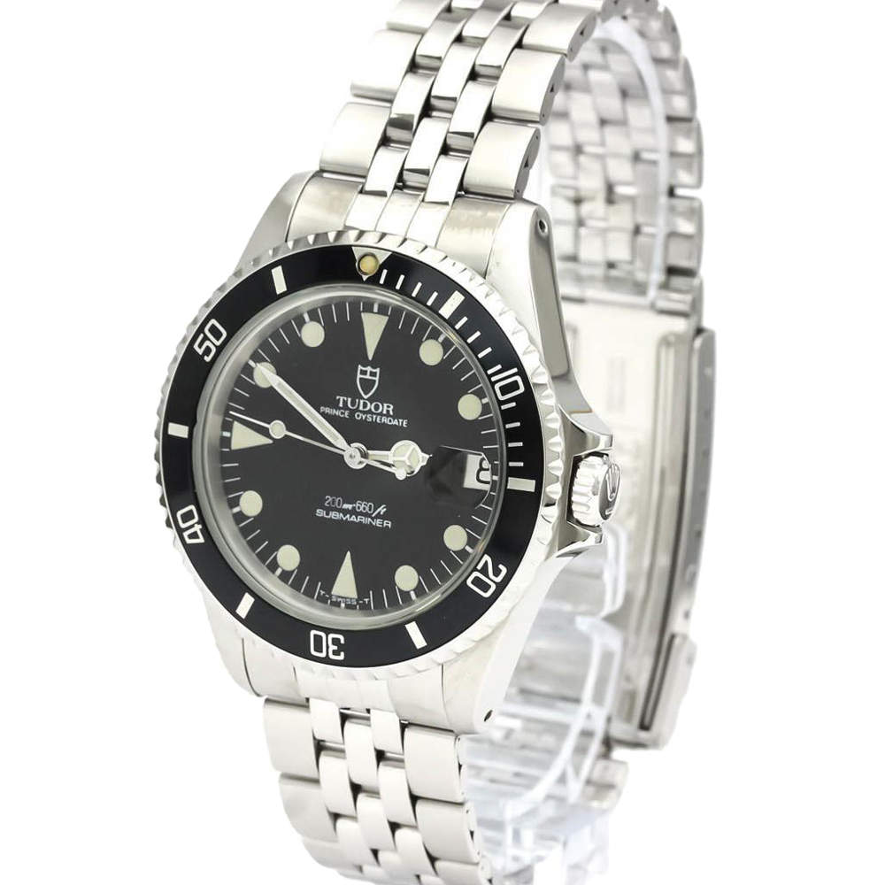 Pre Owned Tudor Black Stainless Steel Submariner76000 Men's Wristwatch 36 mm
