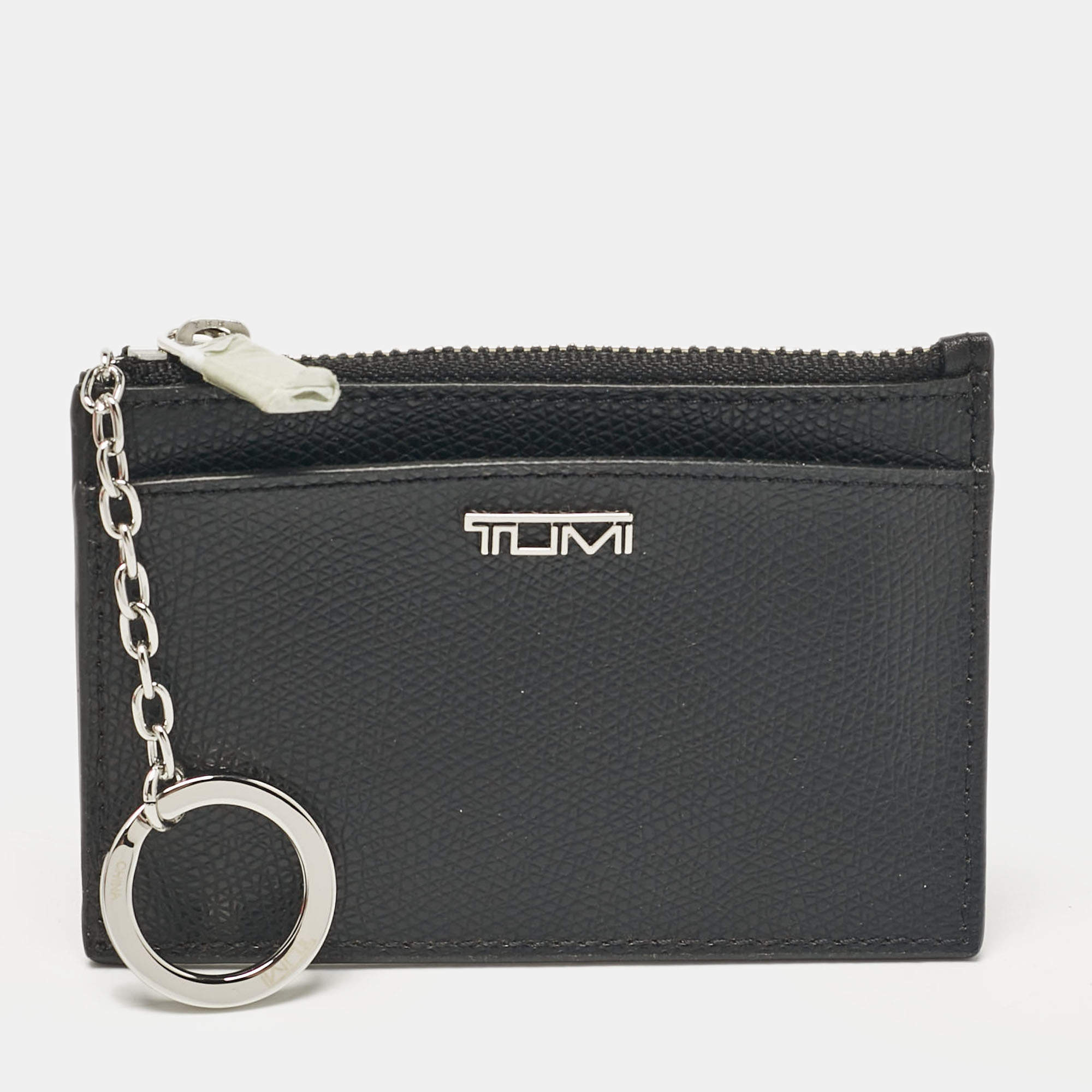 Tumi Black Leather Sinclair Slim Card Case