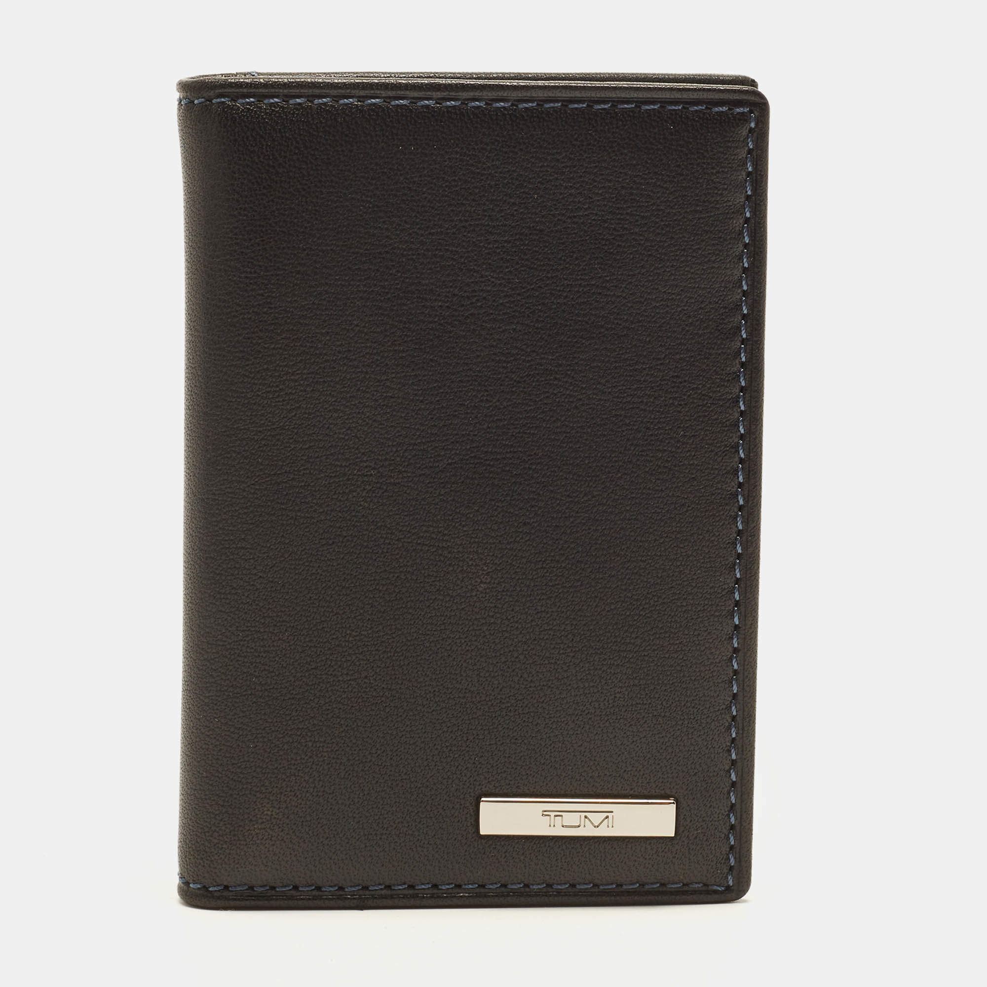 Pre Owned TUMI Multi Window Black Leather Card Holder