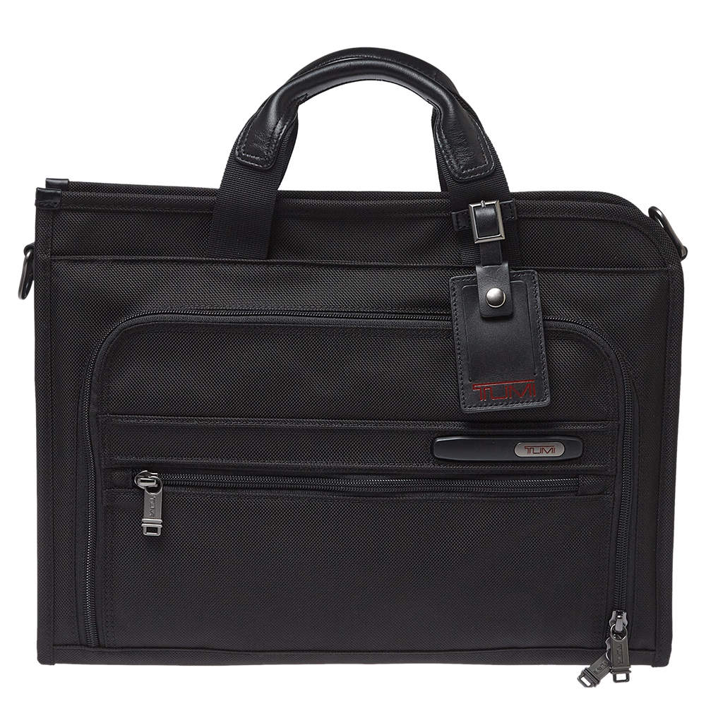 TUMI Black Nylon Gen 4.2 Slim Deluxe Portfolio Bag