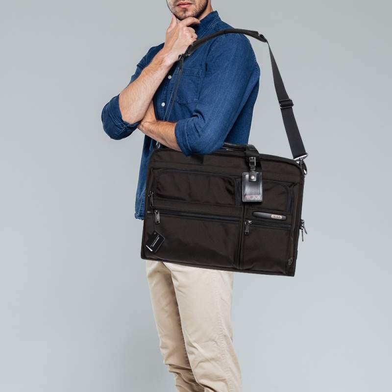 tumi nylon briefcase