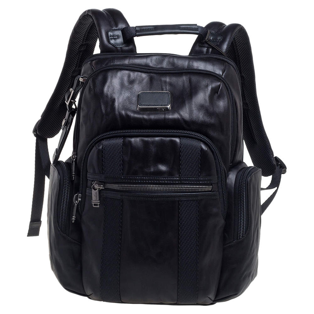 Pre Owned TUMI Black Leather Nellis Backpack