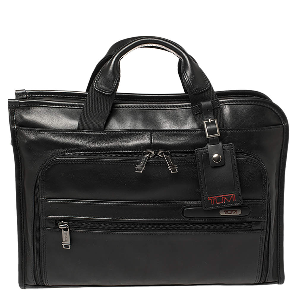 TUMI Black Leather Gen 4.2 Slim Deluxe Portfolio Bag TUMI | The Luxury ...