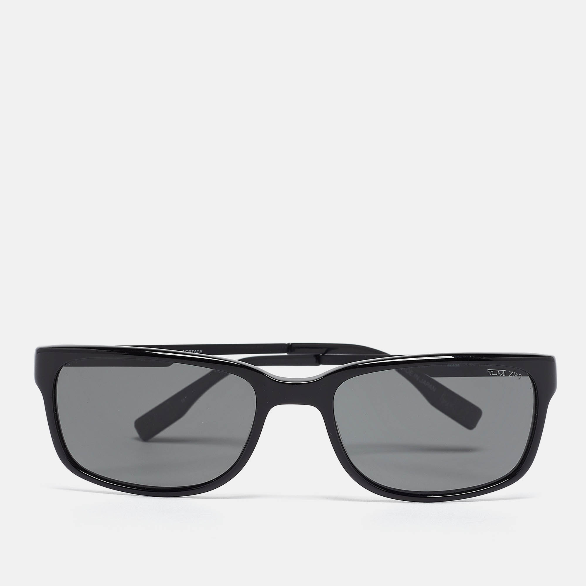 TUMI Black Polarized ZR3 Square Sunglasses