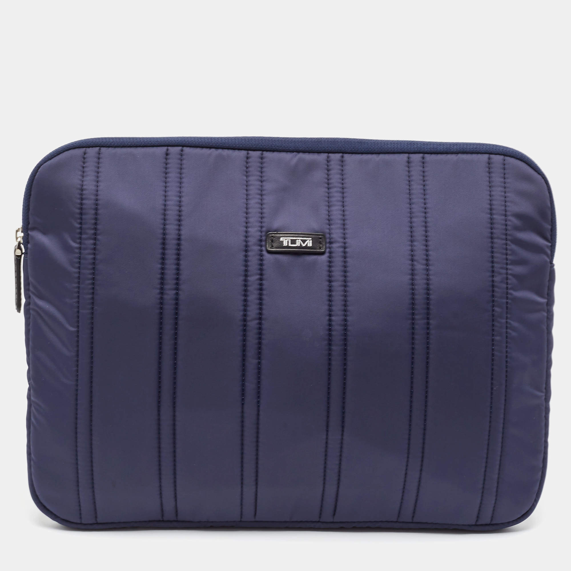 TUMI Navy Blue Stripe Nylon Laptop Sleeve 