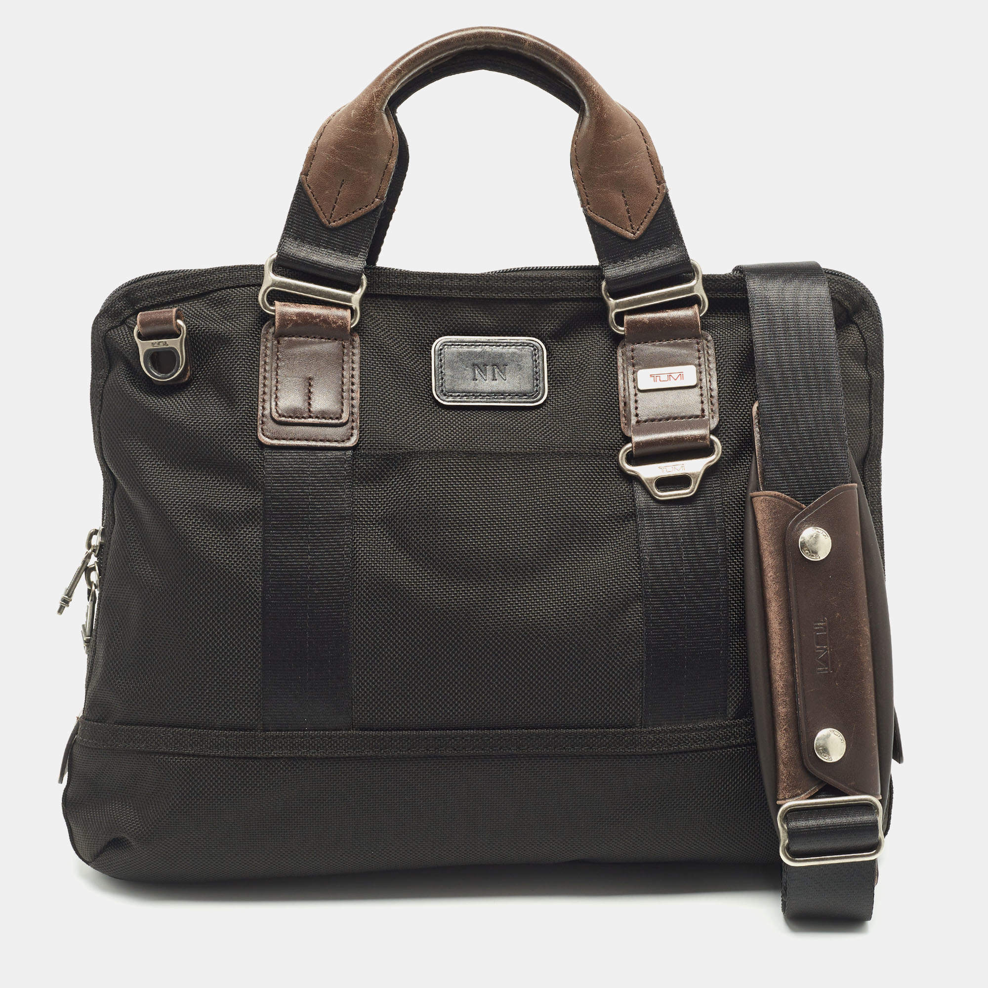 Pre Owned TUMI Black Balistic Nylon Leather Laptop Bag