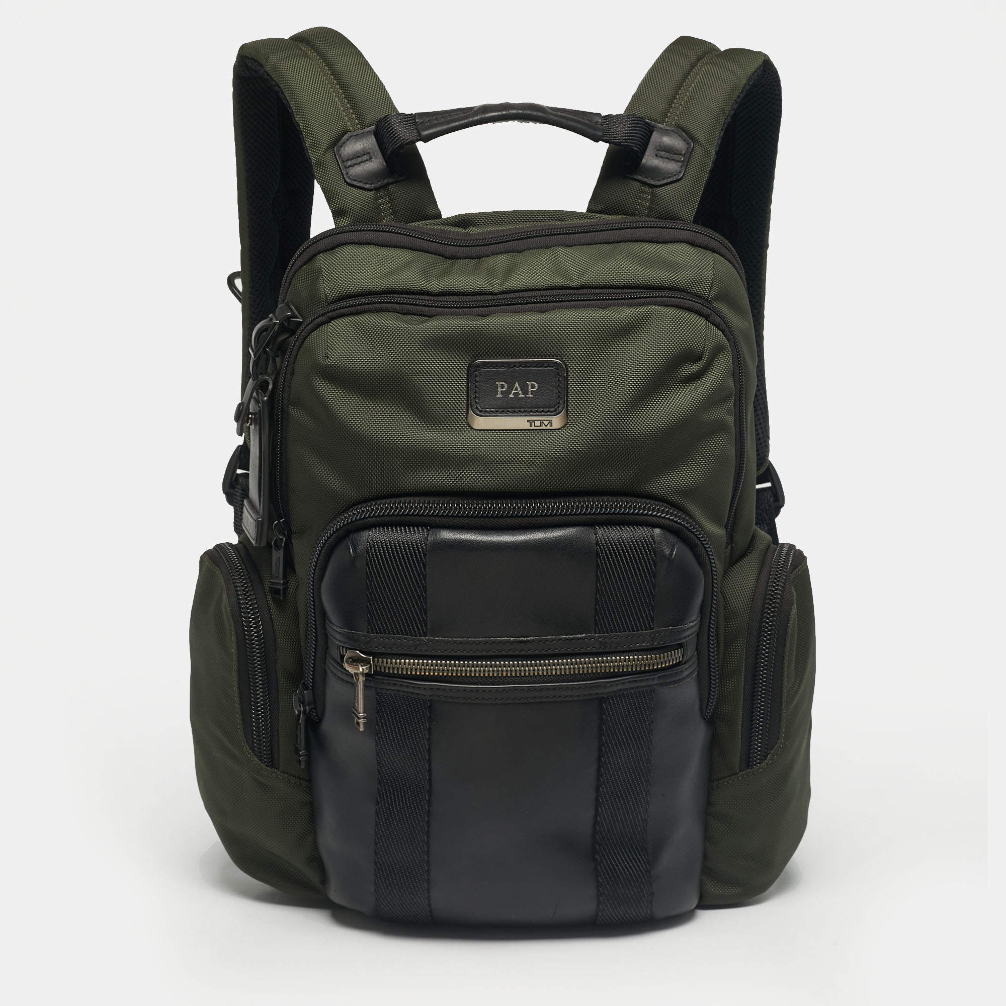 Pre Owned TUMI Green/Black Nylon Alpha Bravo Nellis Backpack