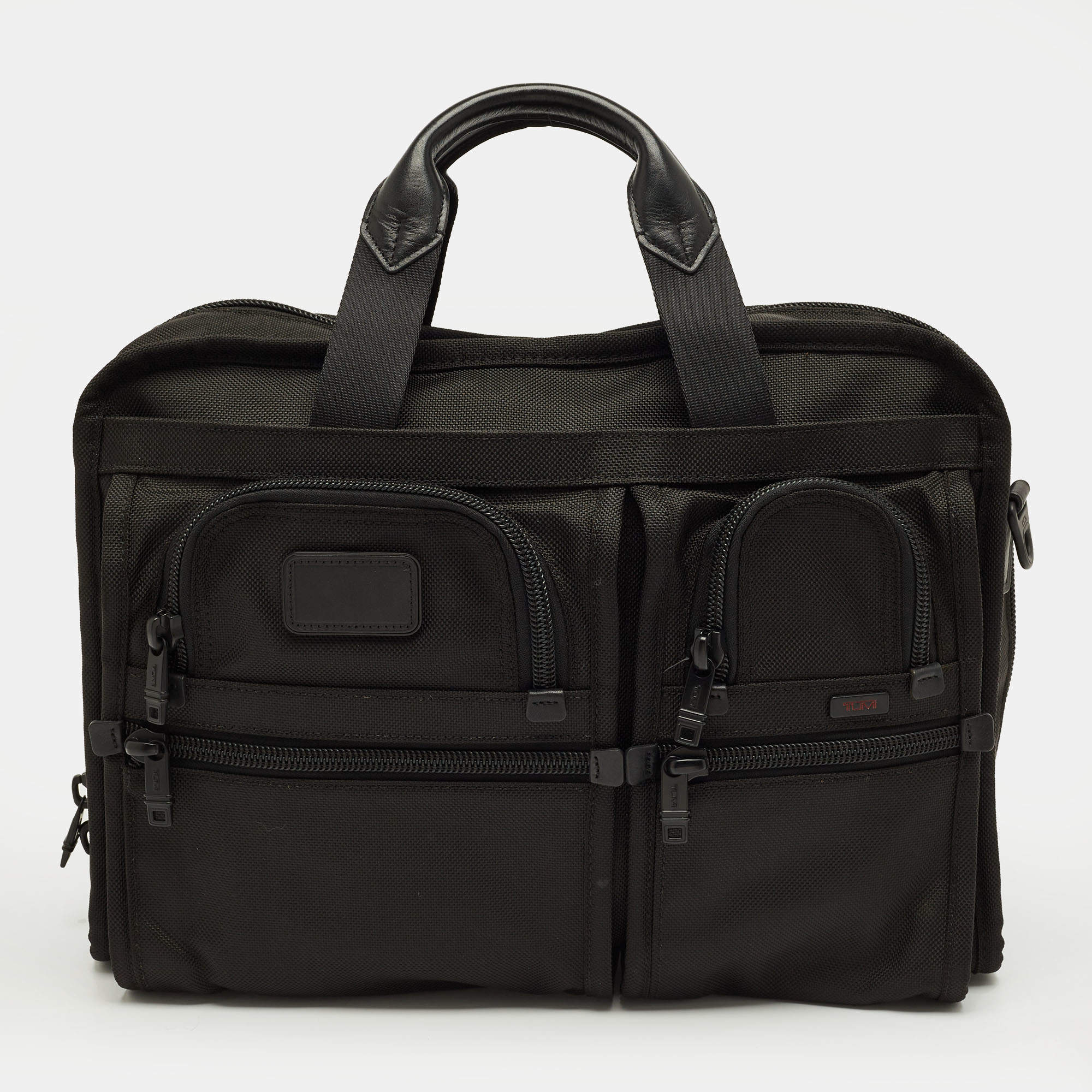 Pre Owned TUMI Black Nylon Alpha 2 T Pass Expandable Briefcase Bag