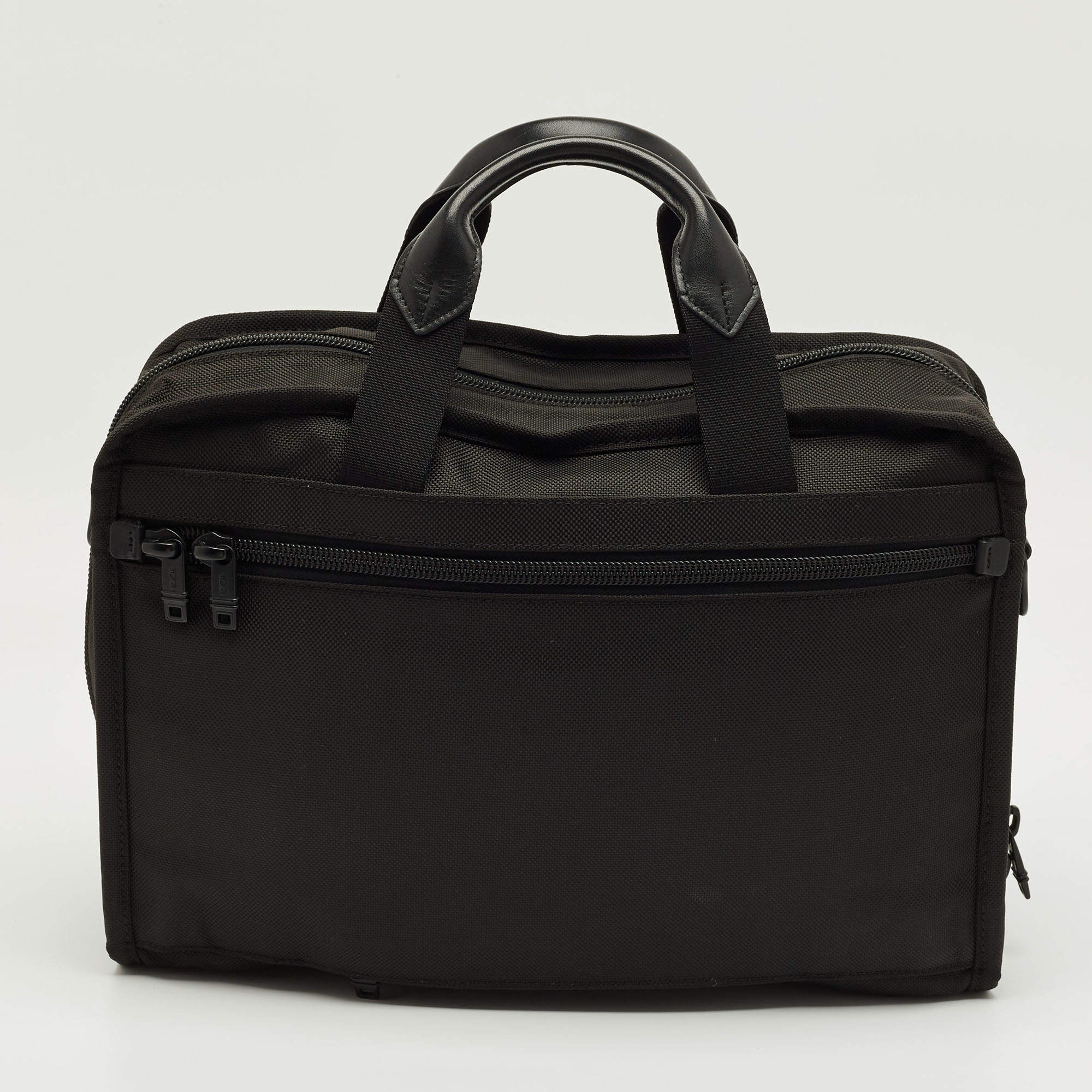 Tumi Black Nylon and Leather T-Pass Kennedy Deluxe Brief Laptop