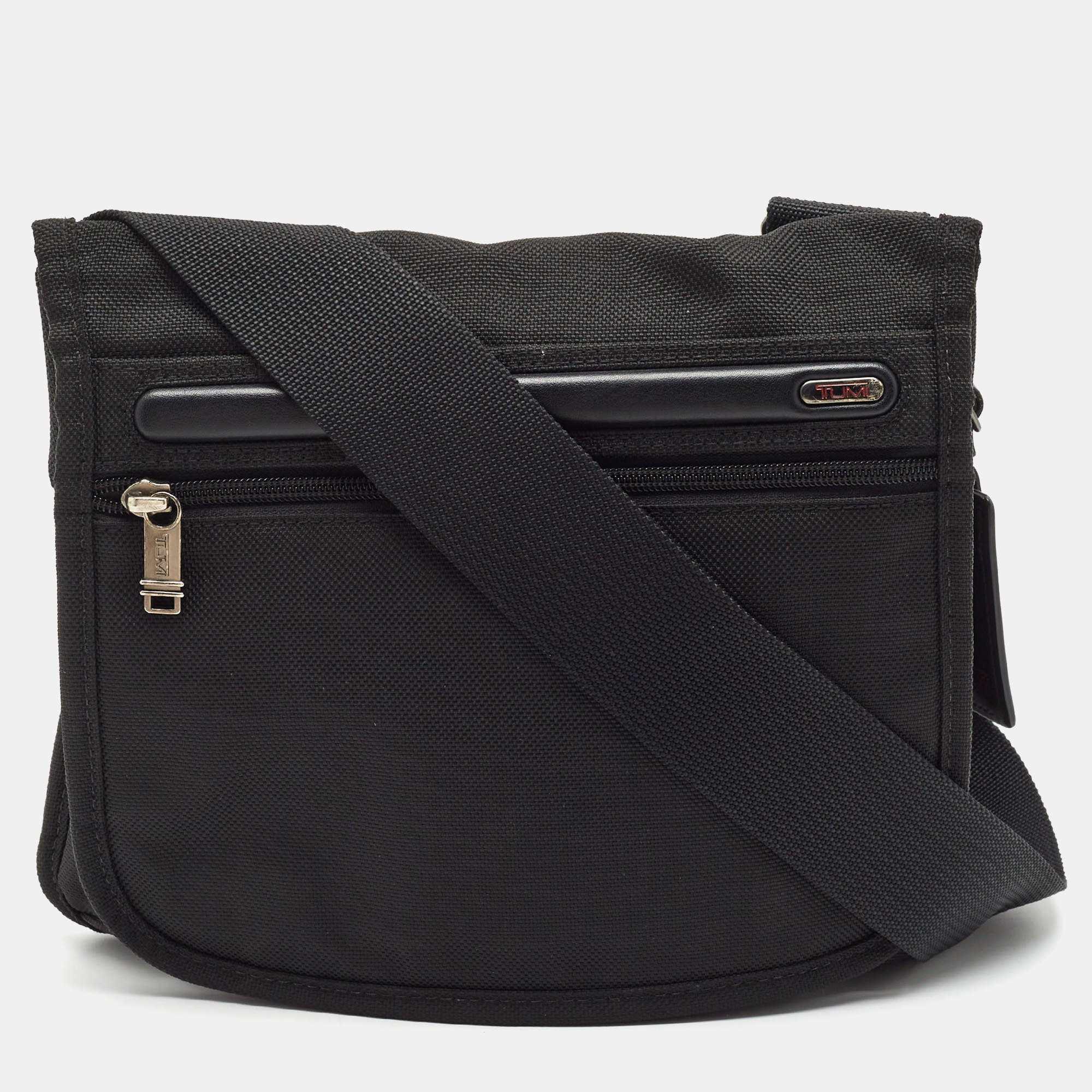 Pre Owned TUMI Alpha Flap Black Nylon Messenger Bag