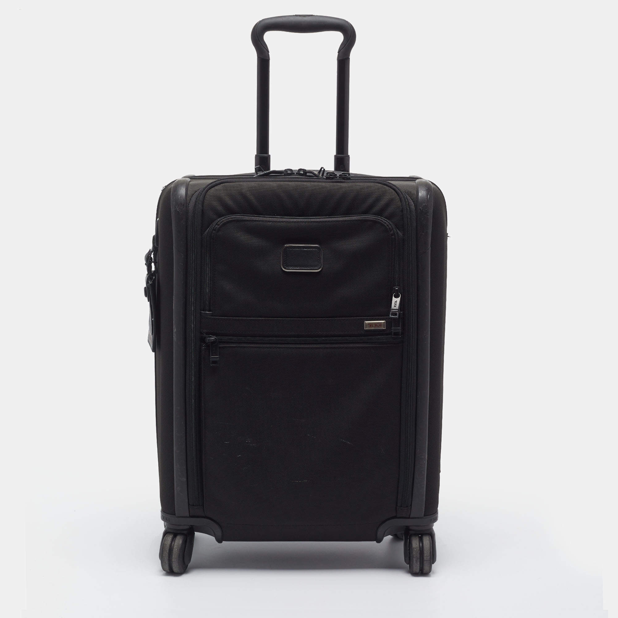 Pre Owned TUMI Alpha 3 Black Nylon 4 Wheeled Short Trip Luggage