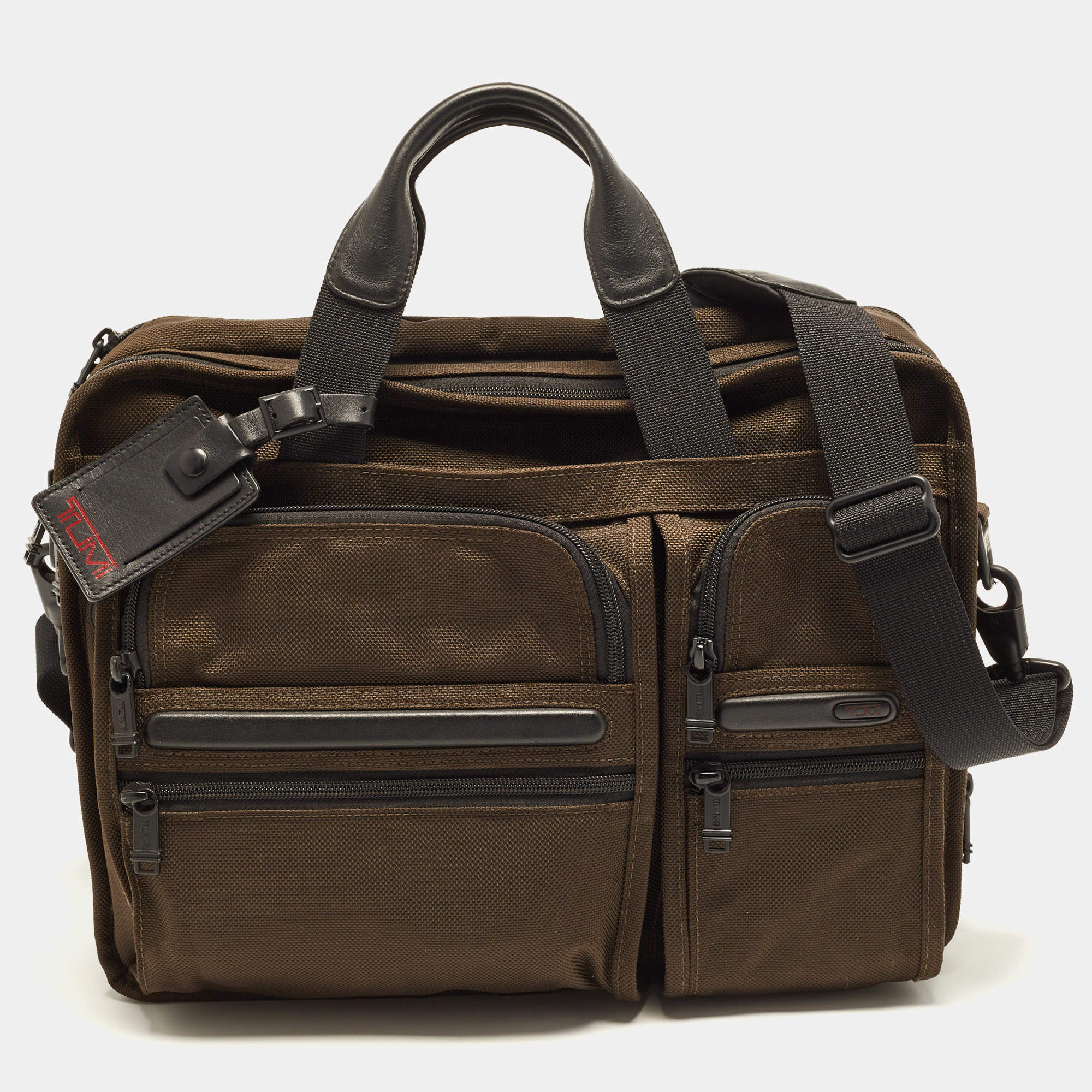 Pre Owned TUMI Gen 4 Brown Nylon Expandable Organizer Laptop Briefcase