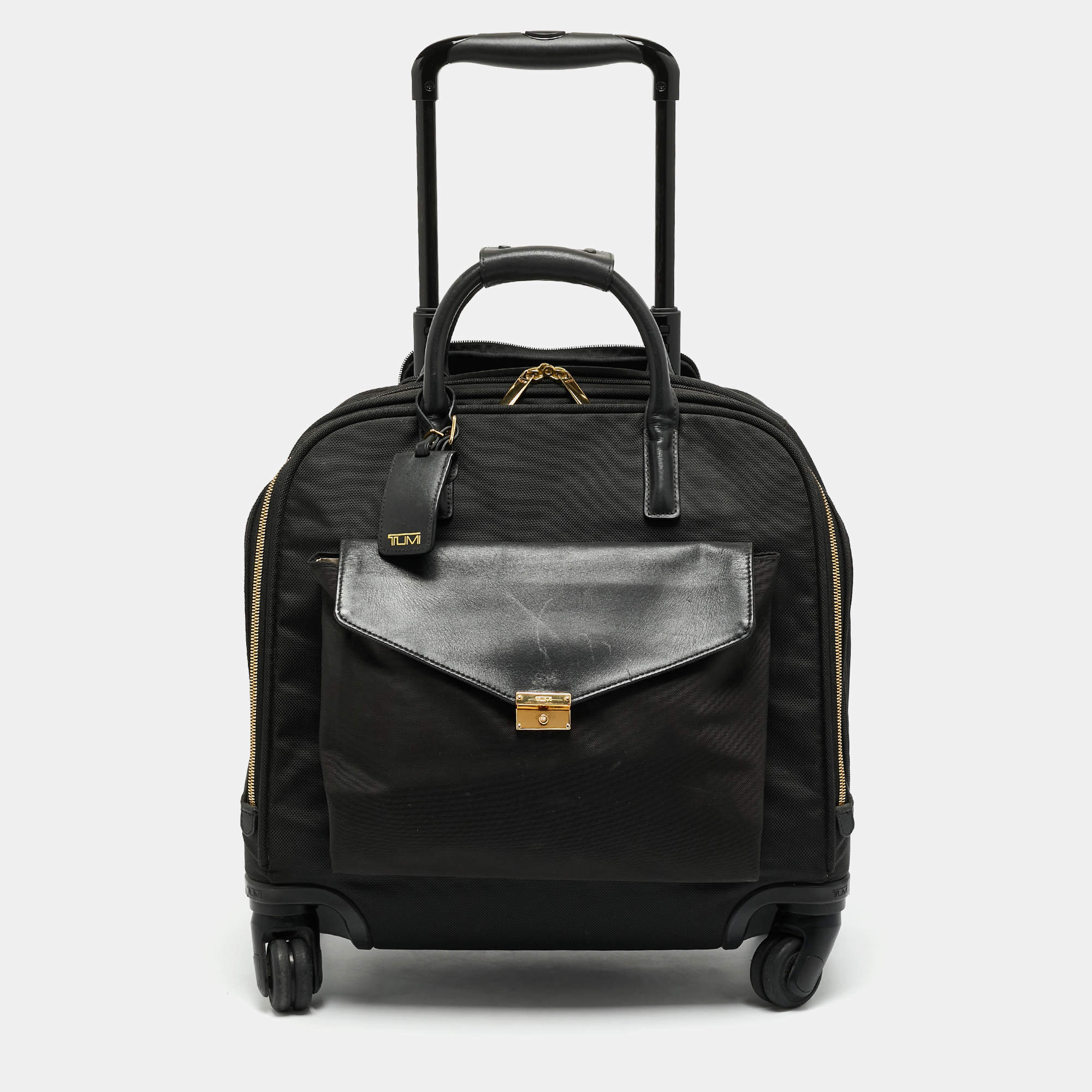 مملوكة مسبقًا TUMI Soma Larkin Black Nylon 4 Wheeled Compact Luggage