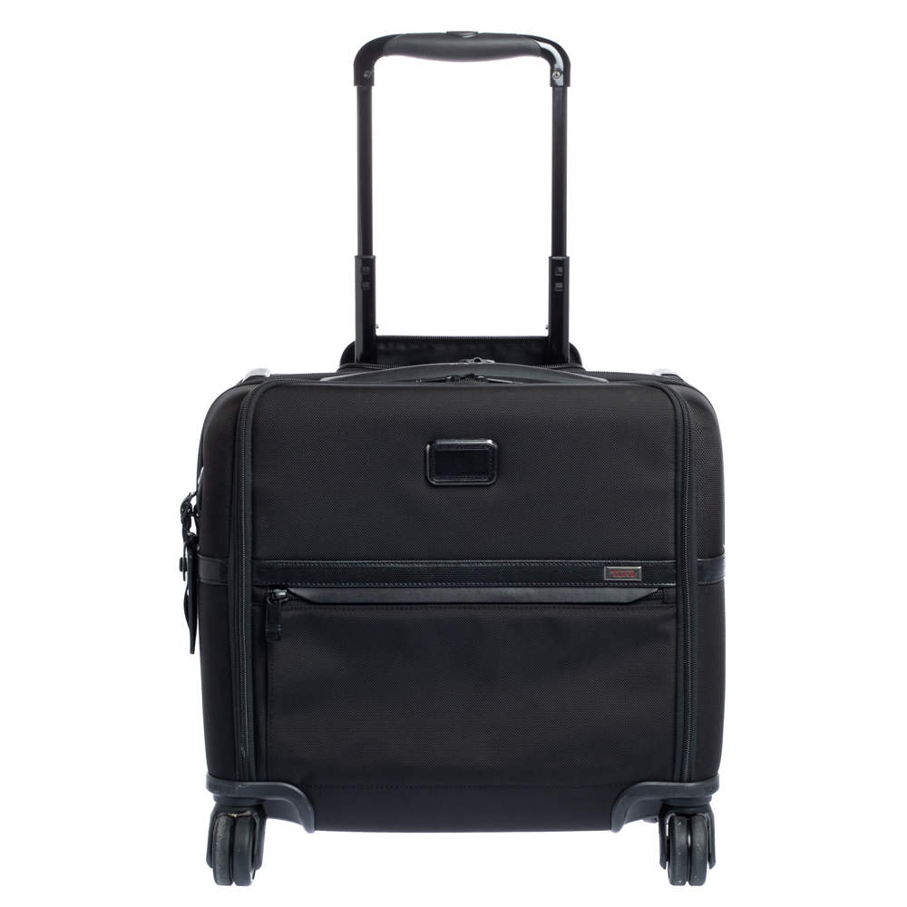 Pre Owned TUMI Black Nylon Alpha 9 Compact 4 Wheel Case