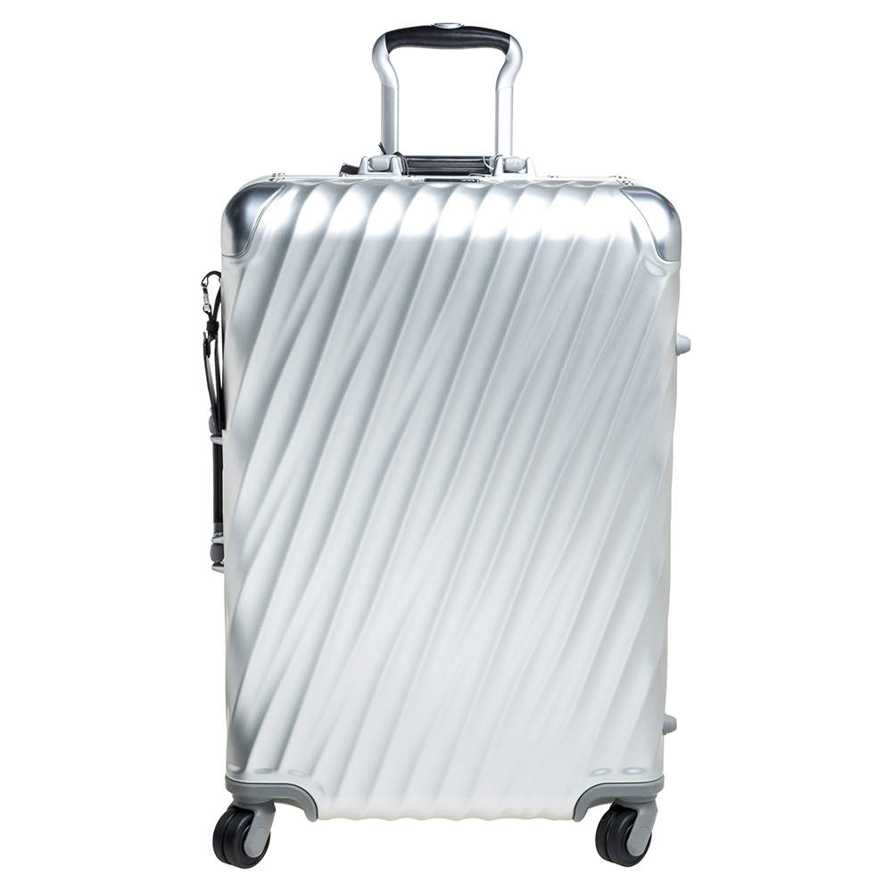 TUMI Silver Aluminum 4 Wheel Short Trip Packing Case 19 Degrees Luggage 65
