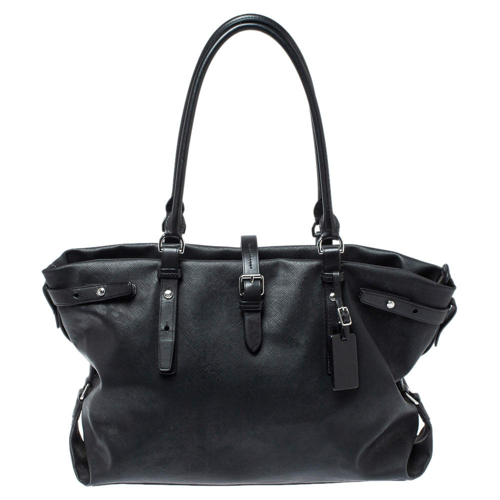 Pre Owned TUMI Black Leather Weekender Tote