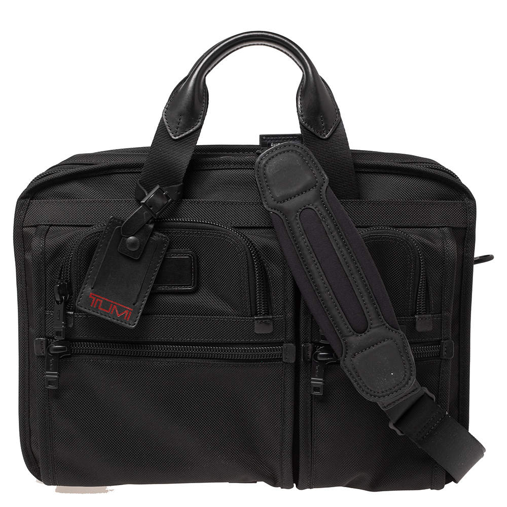 Pre Owned TUMI Black Nylon Alpha T-Pass Expandable Laptop Briefcase
