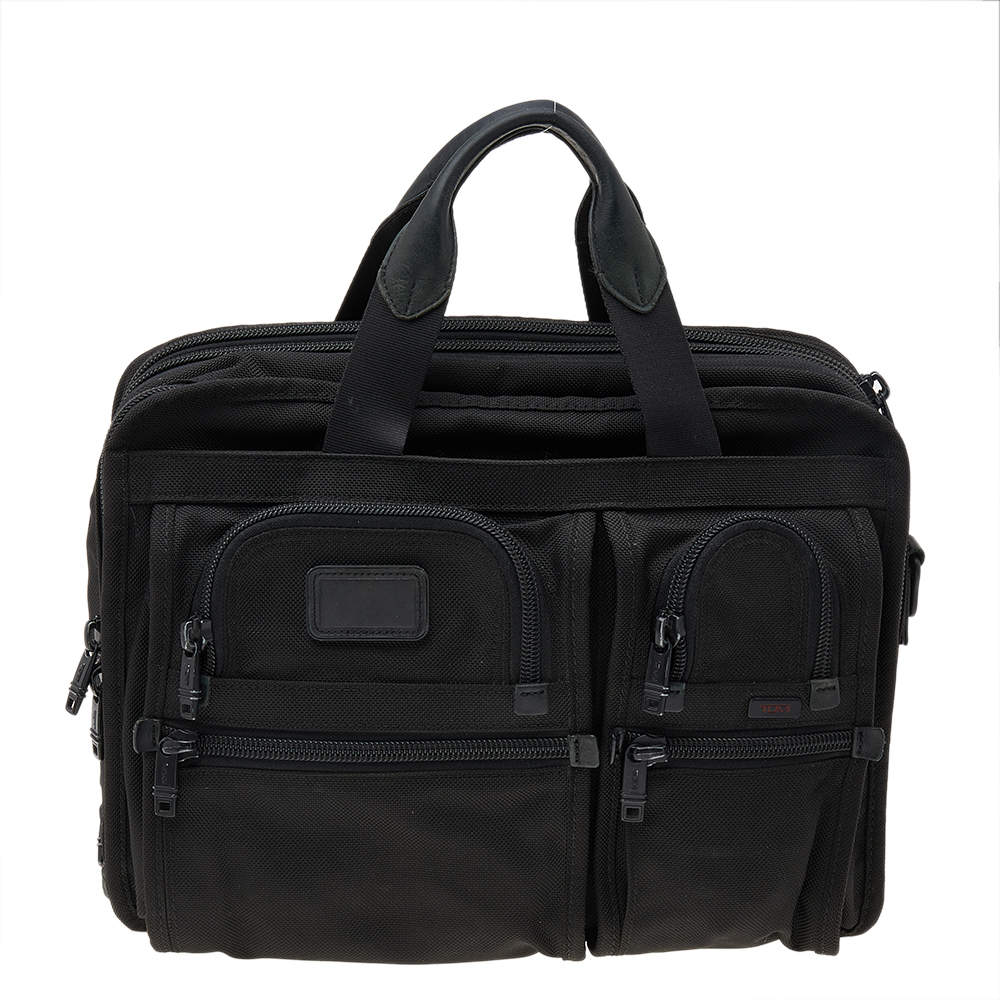 Pre Owned TUMI Black Nylon Alpha T-Pass Expandable Laptop Briefcase