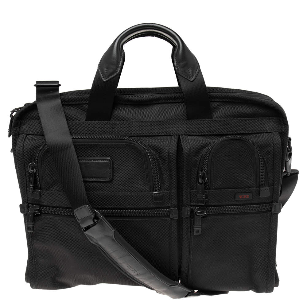 TUMI Black Nylon Alpha Compact Large Screen Laptop Briefcase TUMI | The ...