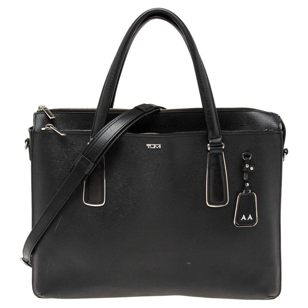 Tumi Black Leather Stanton Nia Commuter Briefcase Bag