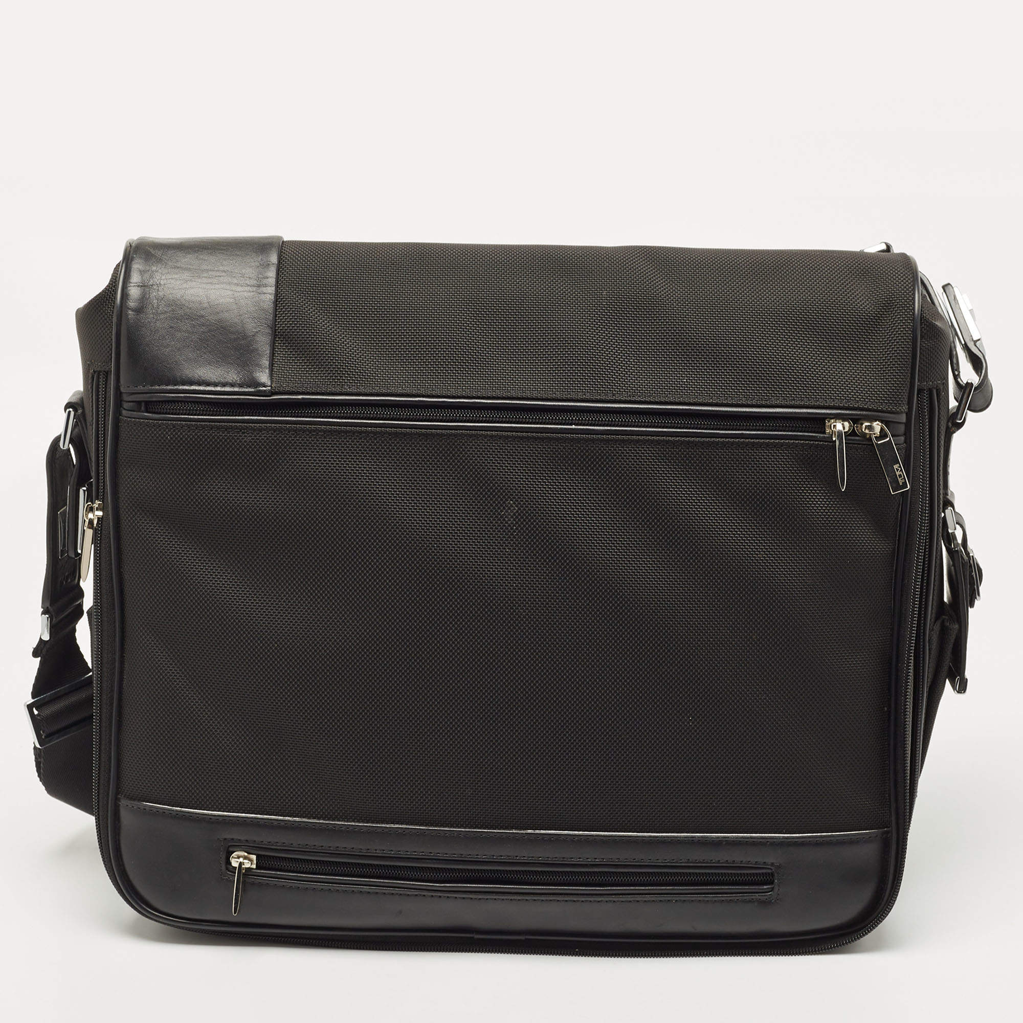 TUMI Black Nylon and Leather Spirit of Imagination Messenger Bag TUMI