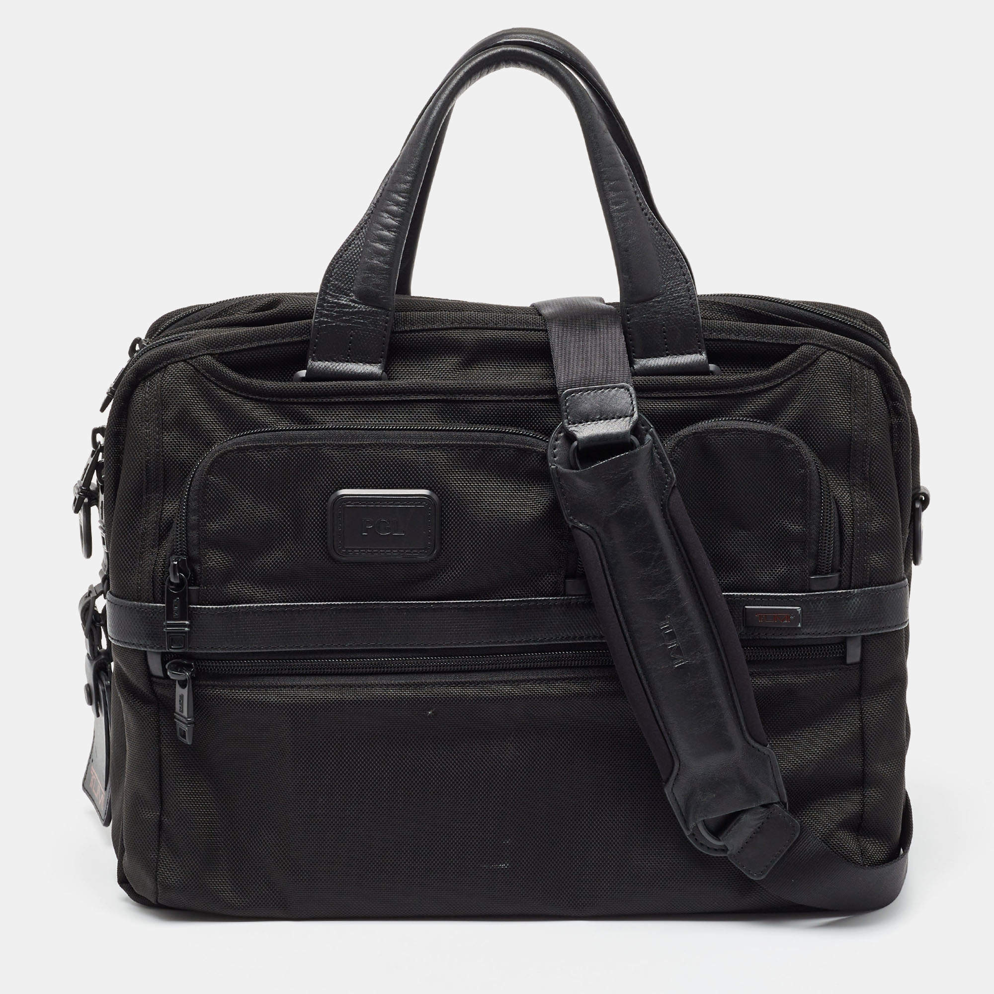 TUMI Black Nylon Alpha II Expandable T-Pass Laptop Bag