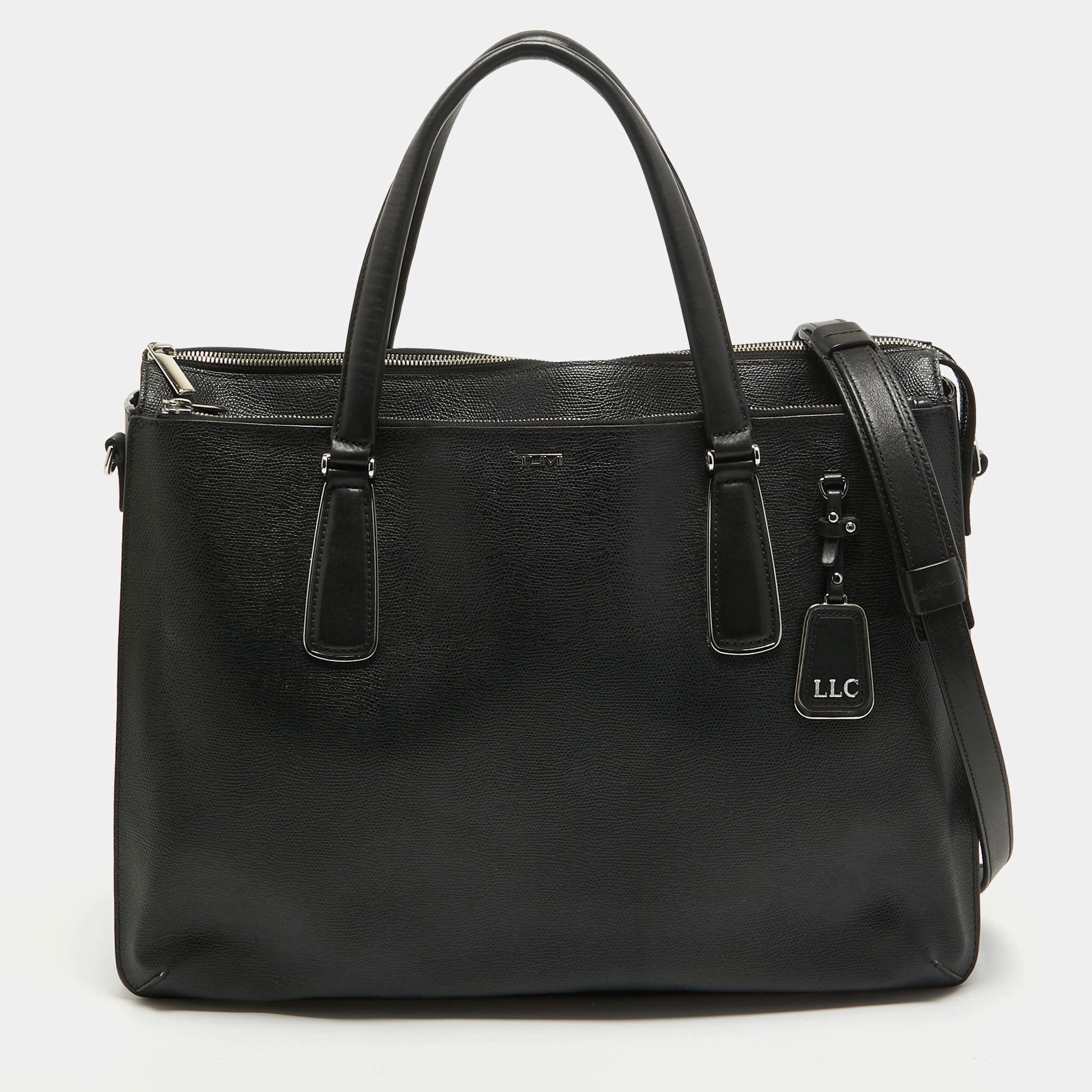 Tumi Black Leather Stanton Nia Commuter Briefcase Bag