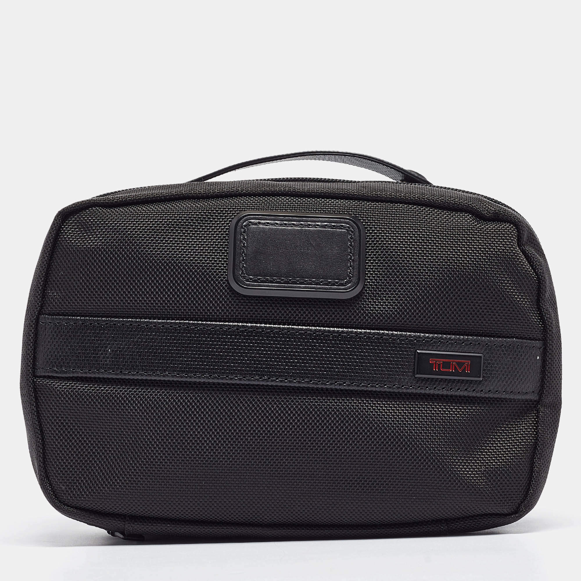 Pre Owned TUMI Black Nylon Alpha 2 Split Travel Kit Pouch