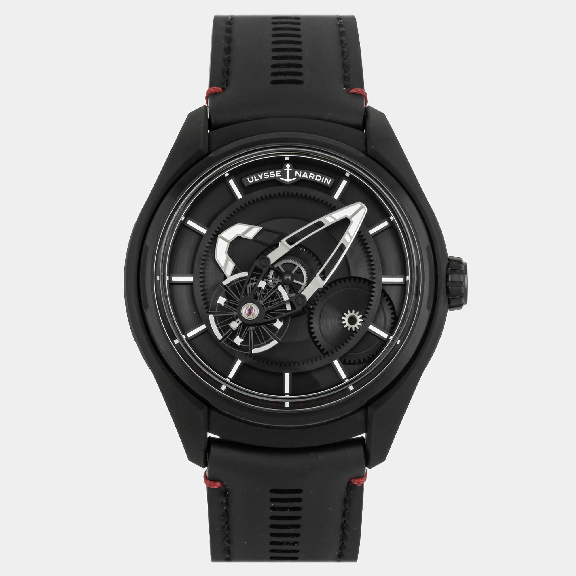 Pre Owned ساعة يد رجالية أوليس ناردين أوتوماتيك فريك X 2303-270/أسود 43 مليمتر مستعملة