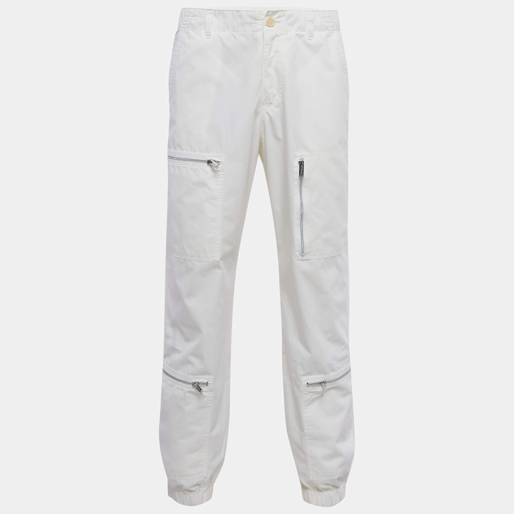 Pre Owned Undercover White Cotton Cargo Pants L