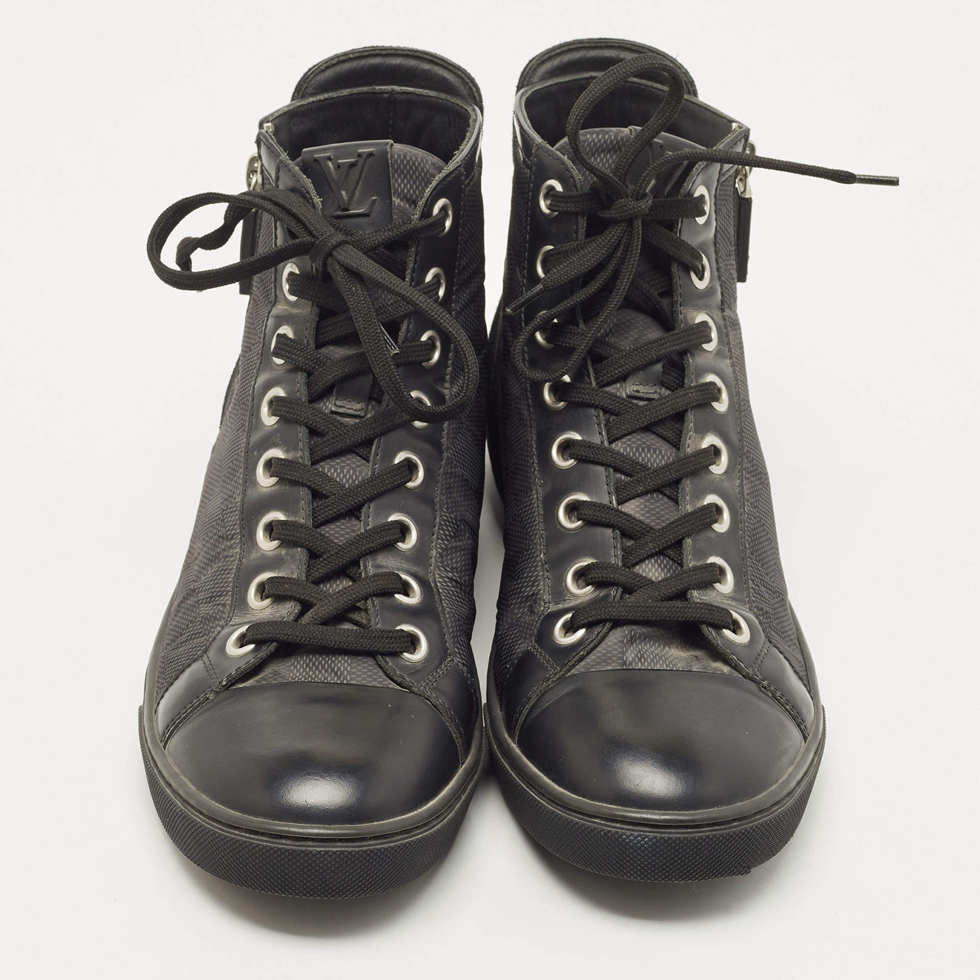 LOUIS VUITTON SHOES MATCH-UP DAMIER GRAPHITE SNEAKERS 41 7 Sneakers Black  Leather ref.376087 - Joli Closet