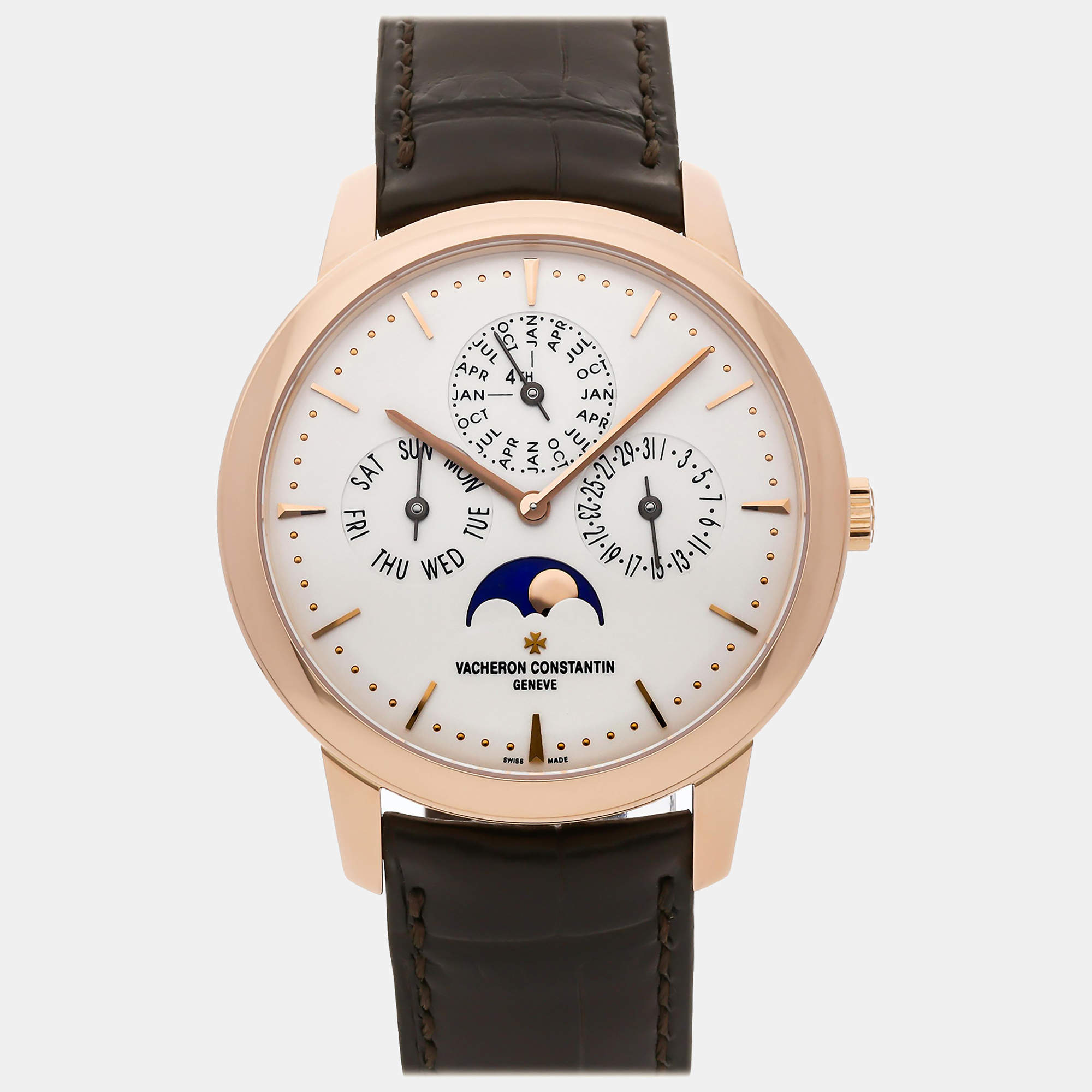 Vacheron Constantin Silver 18k Rose Gold Patrimony Automatic Men's Wristwatch 41 mm