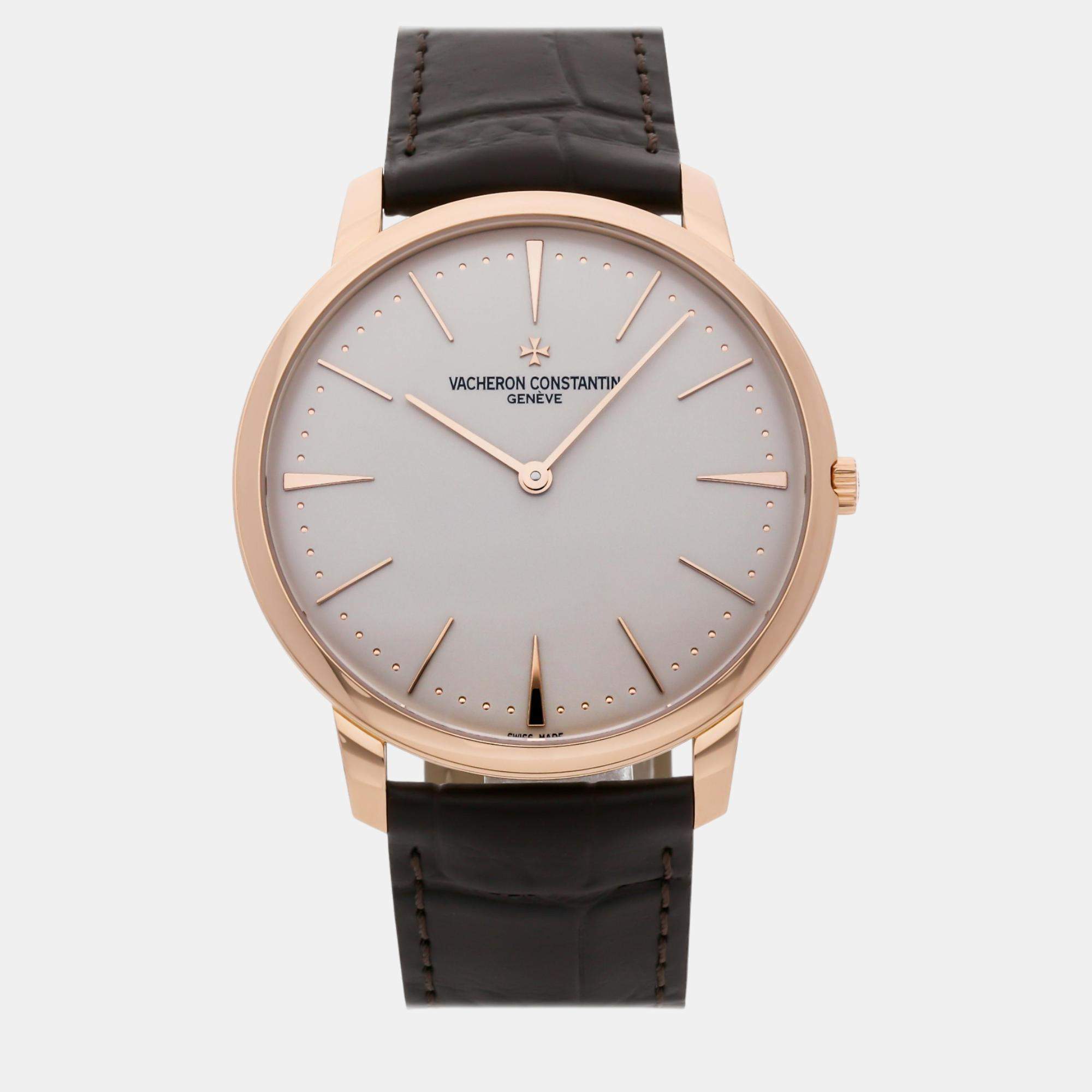 Vacheron Constantin Silver 18k Rose Gold Patrimony 81180/000R-9159 Manual Winding Men's Wristwatch 40 mm