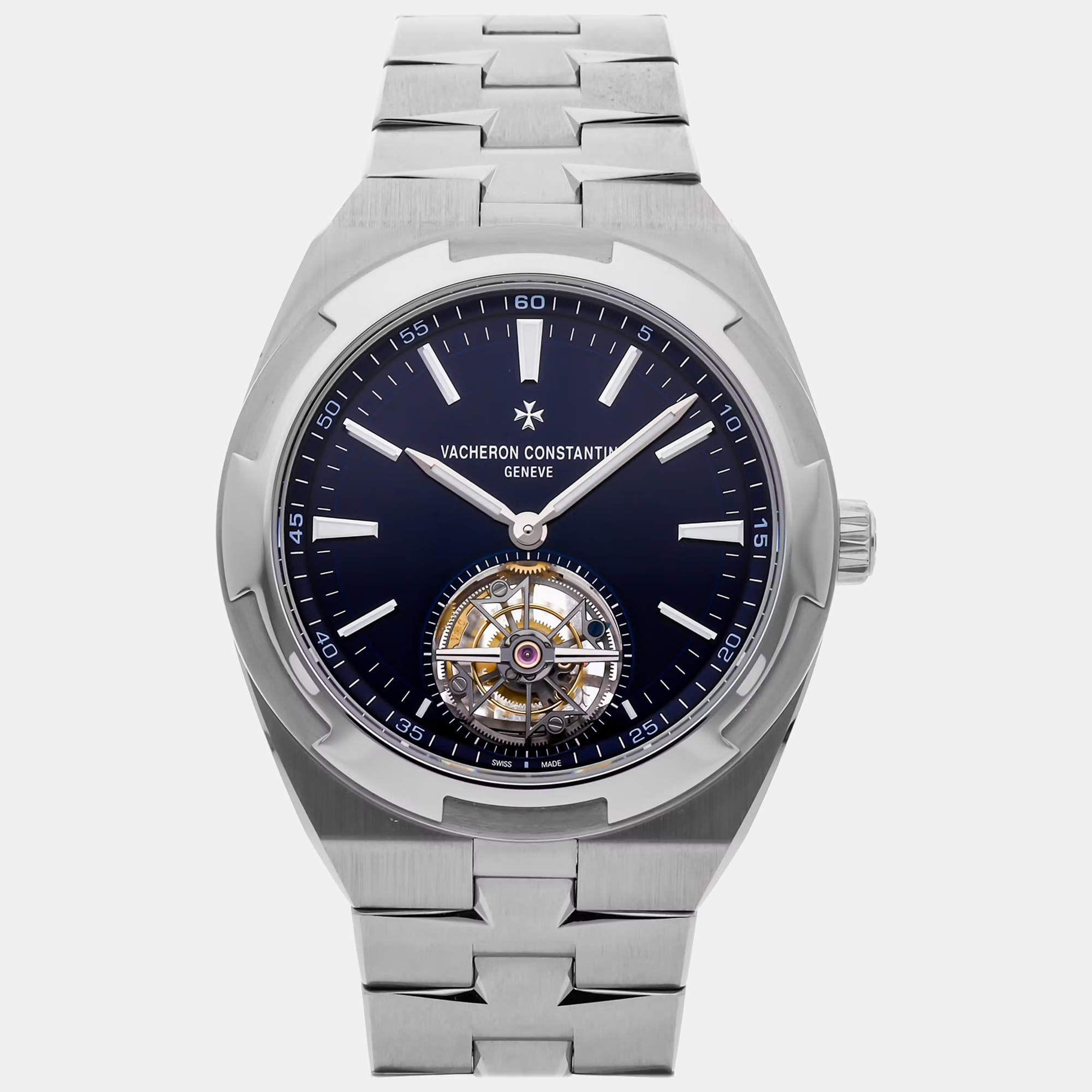 Vacheron Constantin Blue Stainless Steel Overseas 6000V/110A-B544 Automatic Men's Wristwatch 42 mm