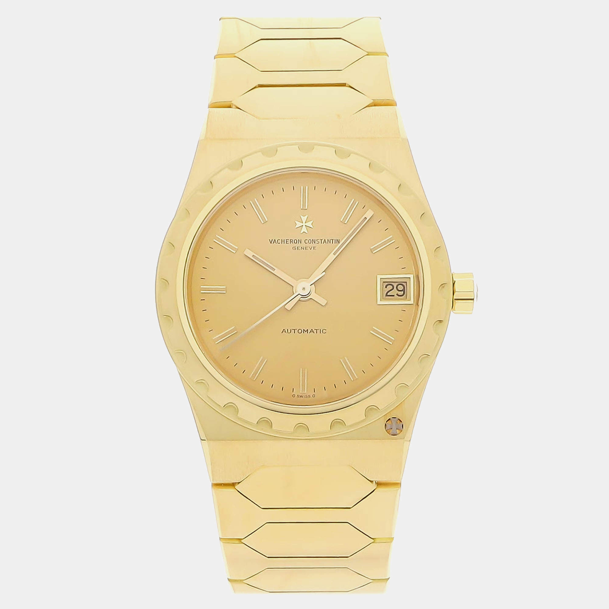 Vacheron Constantin Champagne 18k Yellow Gold Historiques 46003/411J Automatic Men's Wristwatch 34 mm