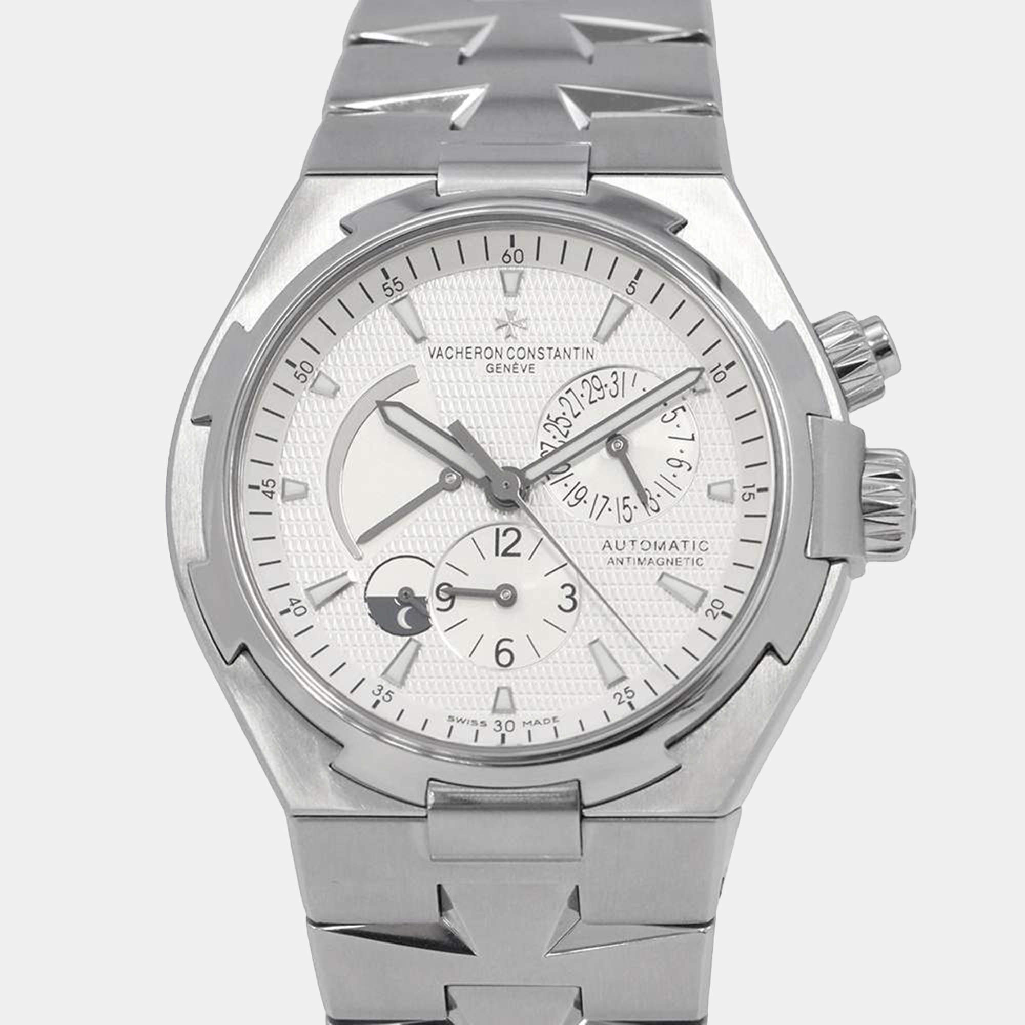 Vacheron Constantin Silver Stainless Steel Overseas 47450/B01A-9226 Automatic Men's Wristwatch 42 mm