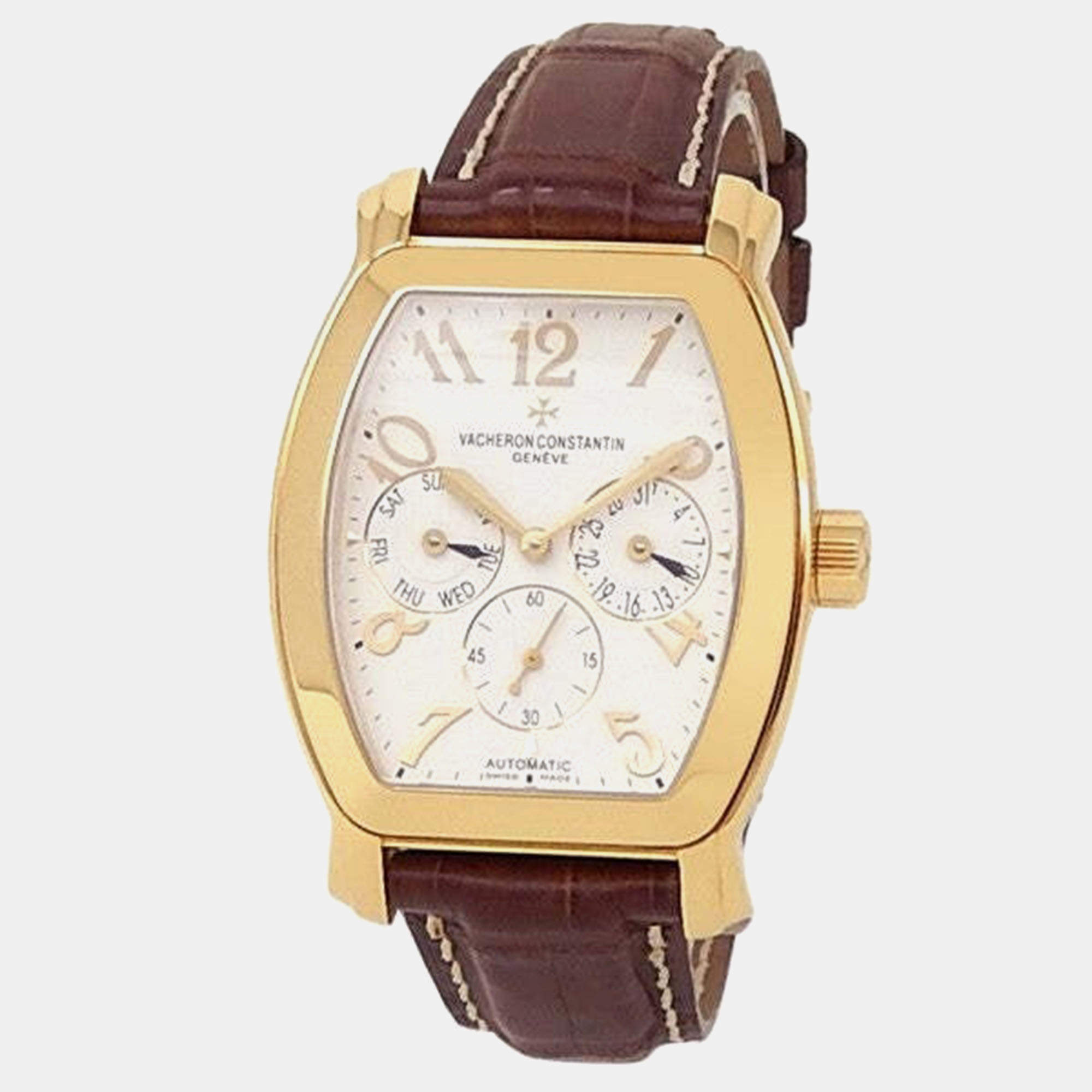 Pre Owned Vacheron Constantin Royal Eagle 42008/000J-9061 Automatic Silver 18k Yellow Gold Men's Wristwatch 35.5 mm