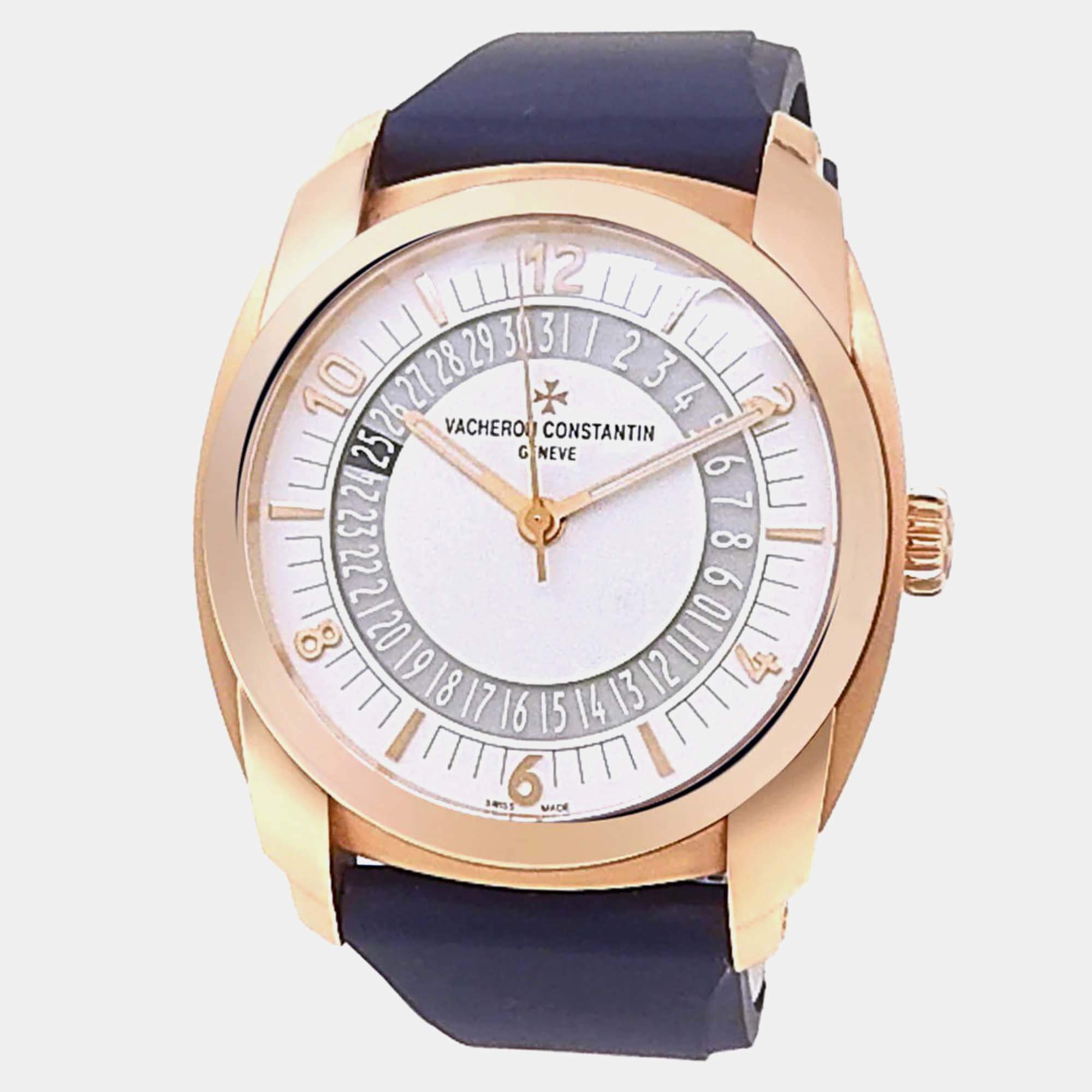 Pre Owned Vacheron Constantin Quai De L'ile 86050/000R-I0P29 Automatic Silver Dial 18k Rose Gold Men's Wristwatch 41mm