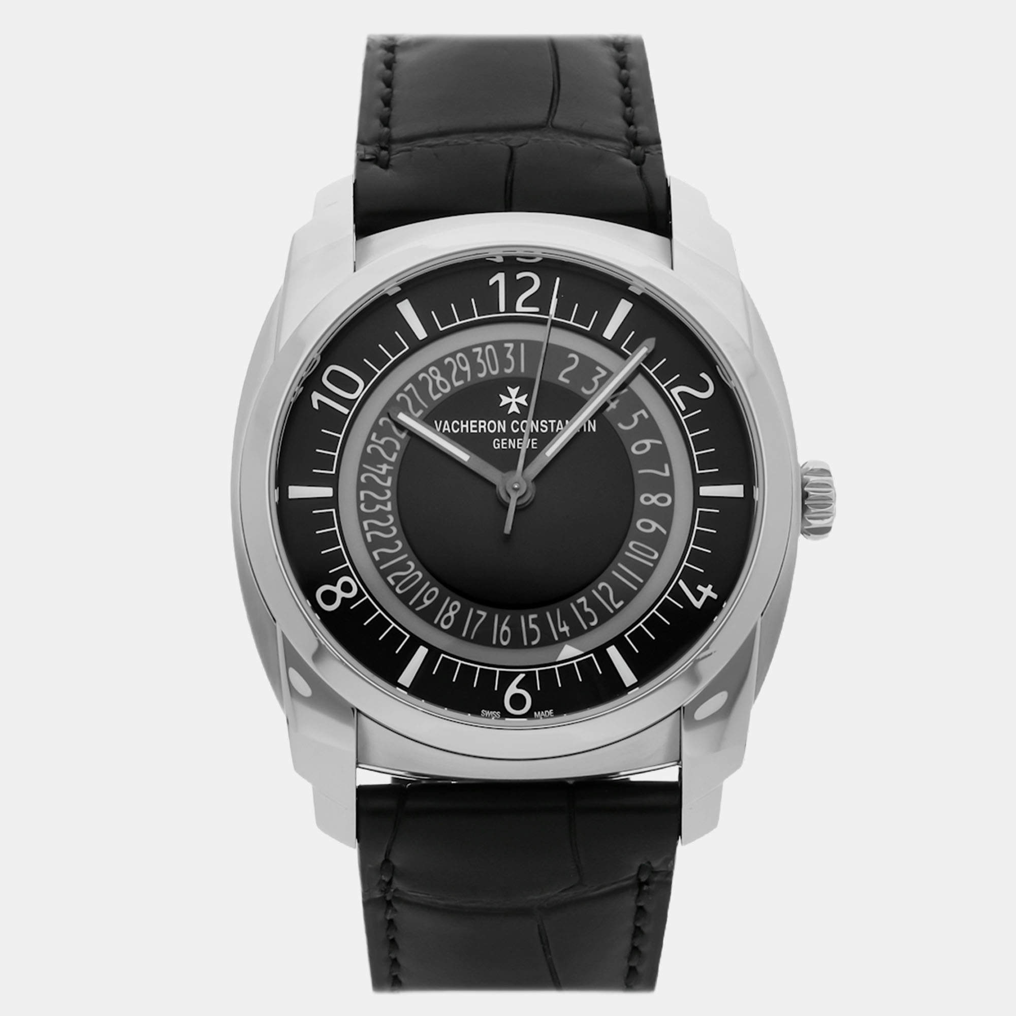 Pre Owned Vacheron Constantin Quai de l'Ile 4500S/000A-B196 Automatic Black Dial Stainless Steel Wristwatch 41mm