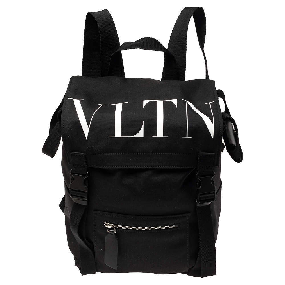 Valentino Black Nylon VLTN Backpack