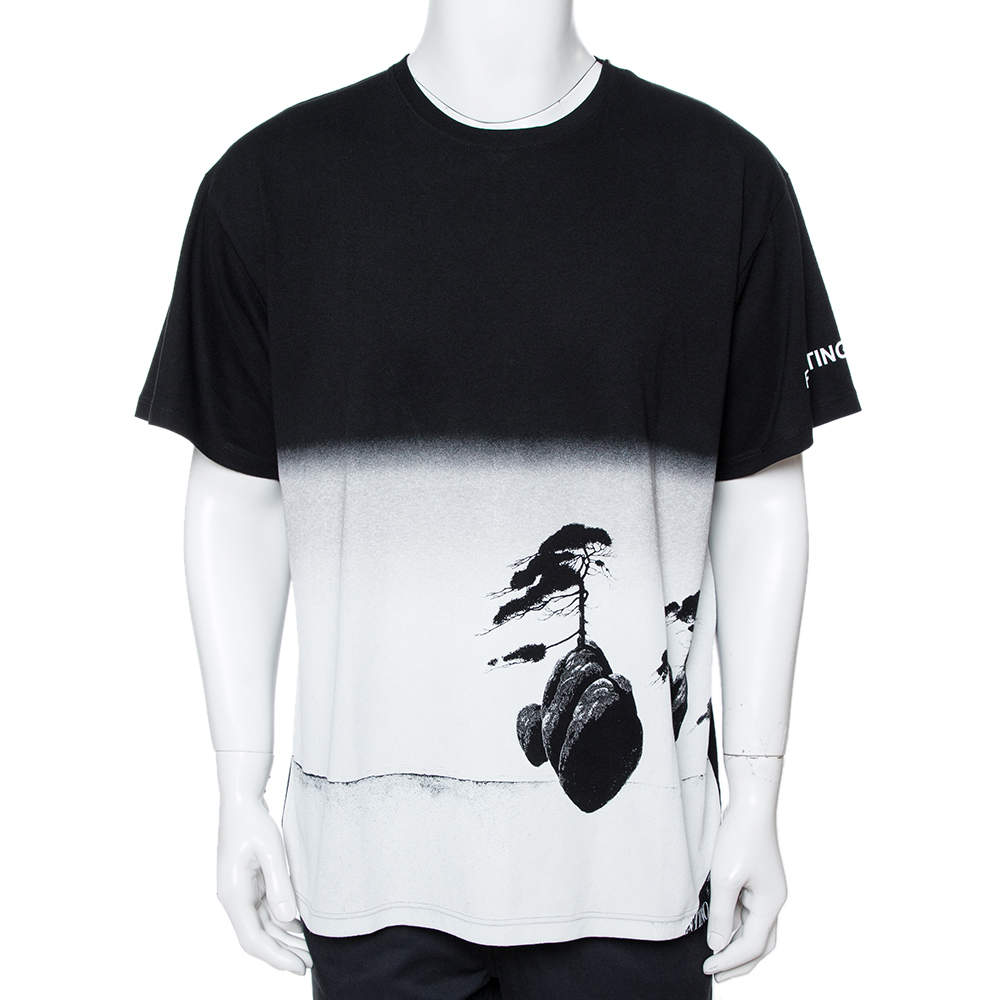 Valentino Black Cotton Floating Island Print T-Shirt Size XXL Valentino