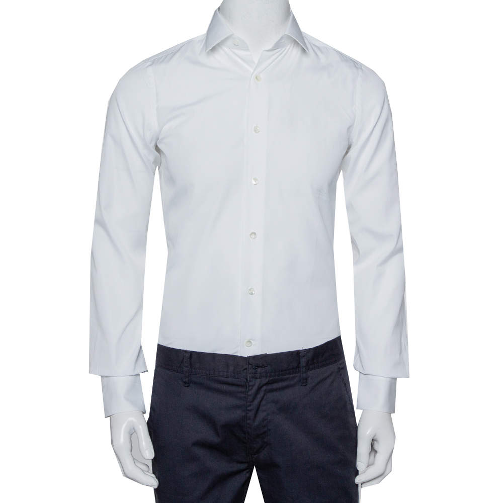 Pre Owned Valentino White Cotton Button Front Shirt S