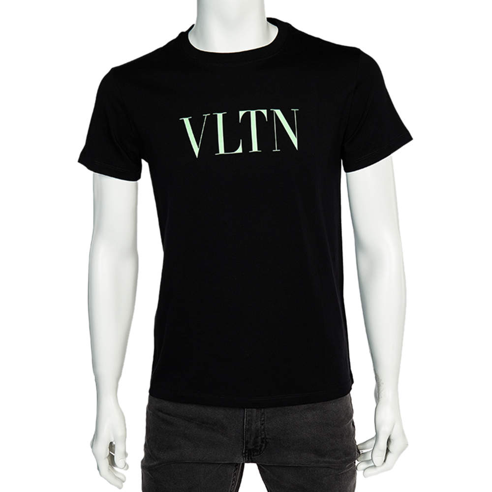 مملوكة مسبقًا تي شيرت فالنتينو جيرسيه قطن مطبوع ڨي أل تي إن أسود مقاس متوسط - ميديوم