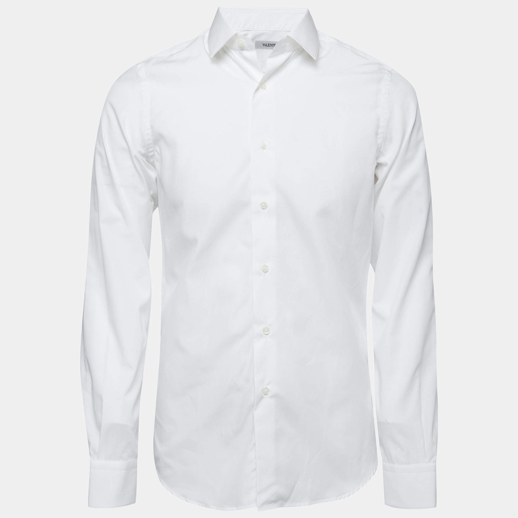Valentino White Cotton Button Front Shirt M
